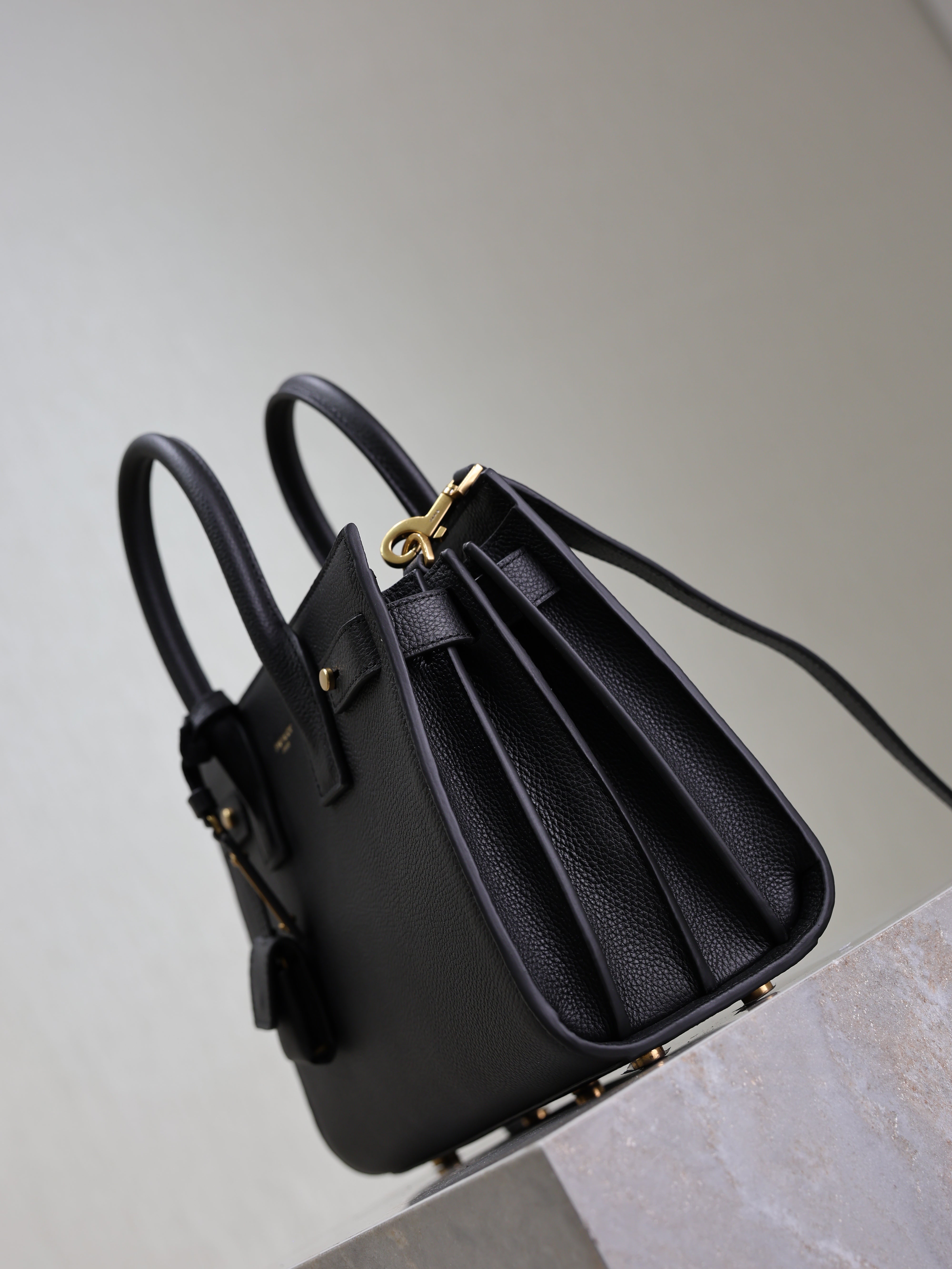 YSL Sac De Jour Nano 26cm Black Grain Cowhide GHW