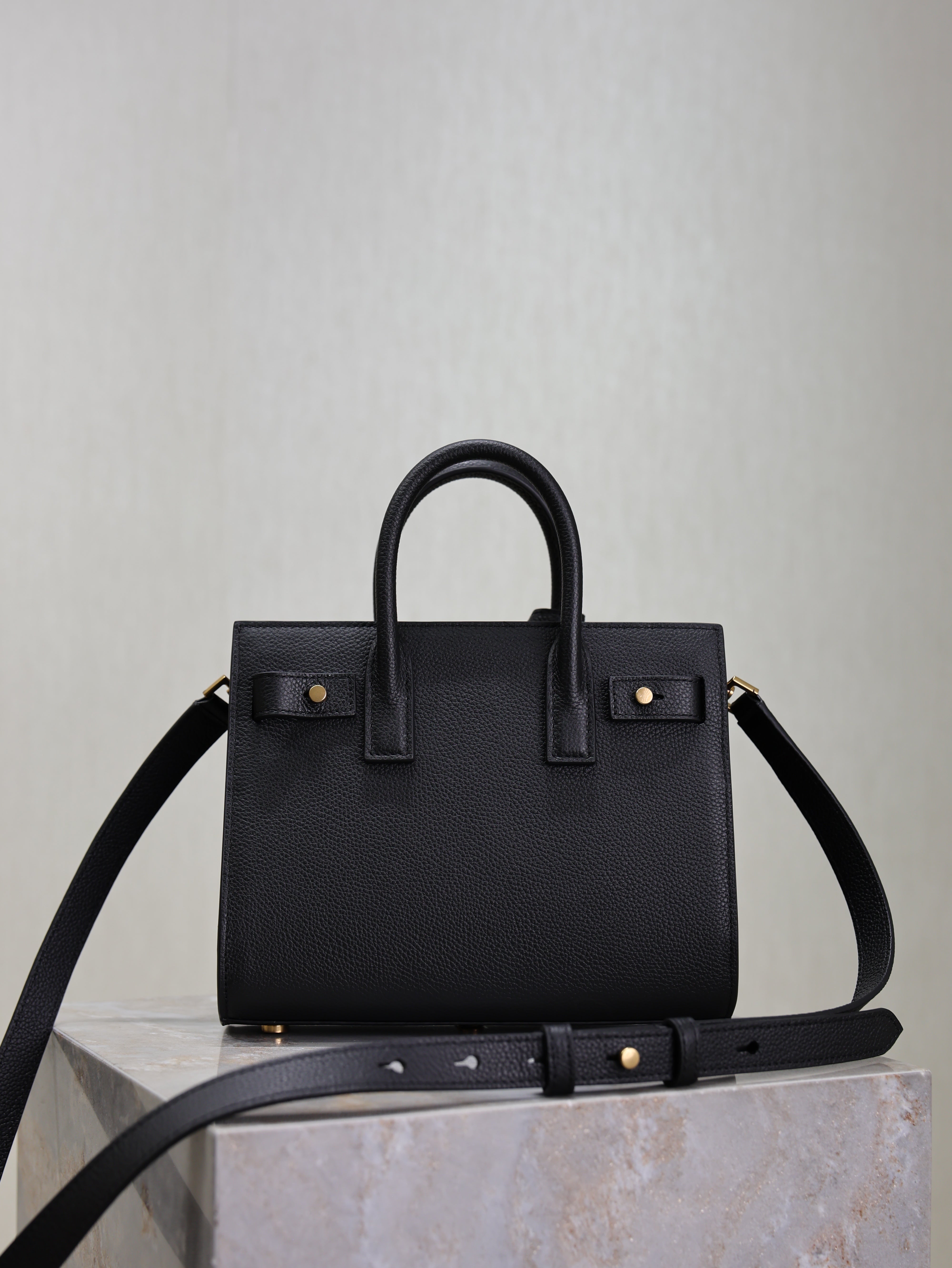 YSL Sac De Jour Nano 22cm Black Grain Cowhide GHW