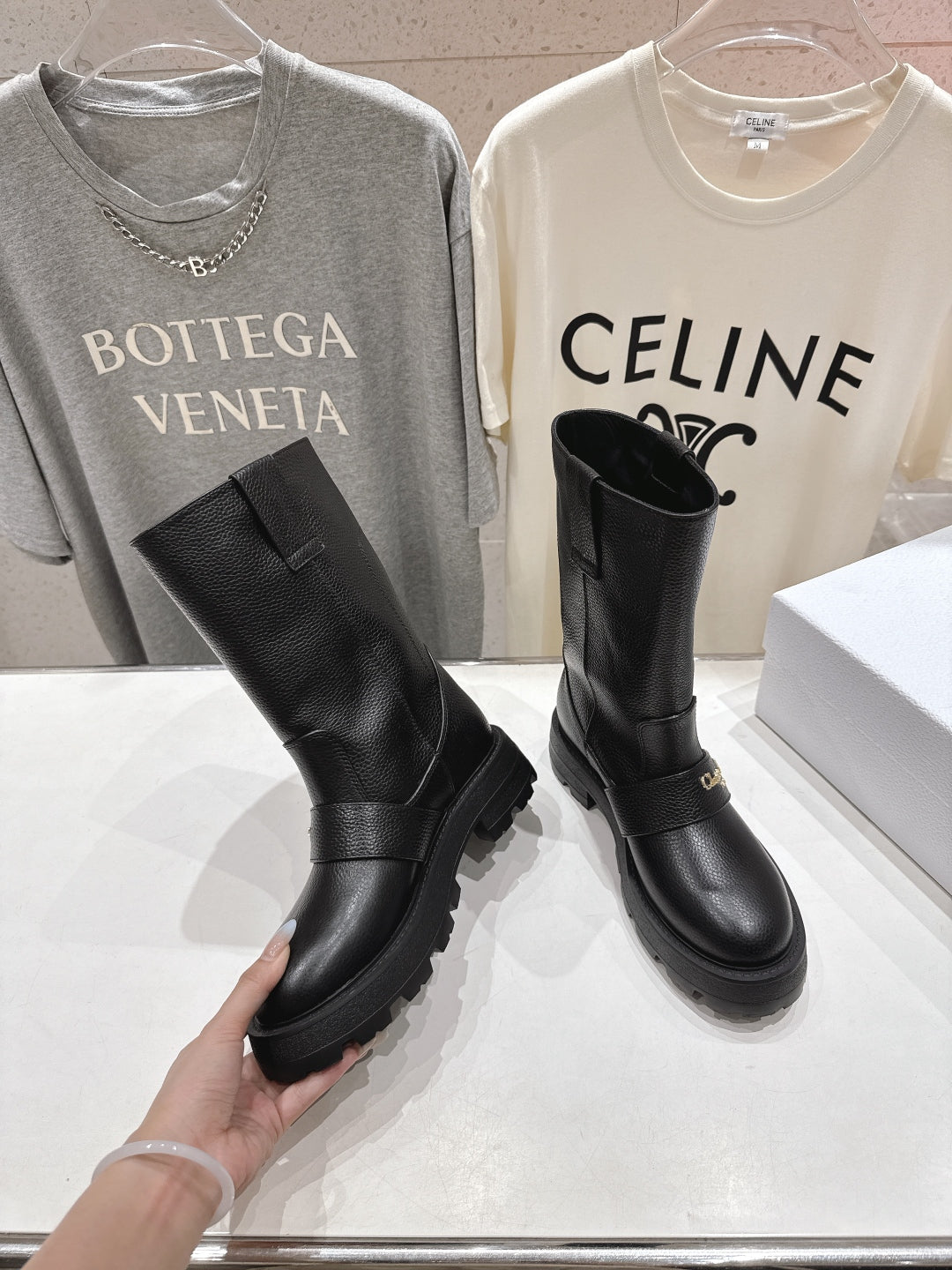 CD D-Quest Boot 35mm Black Grained Calfskin 492054