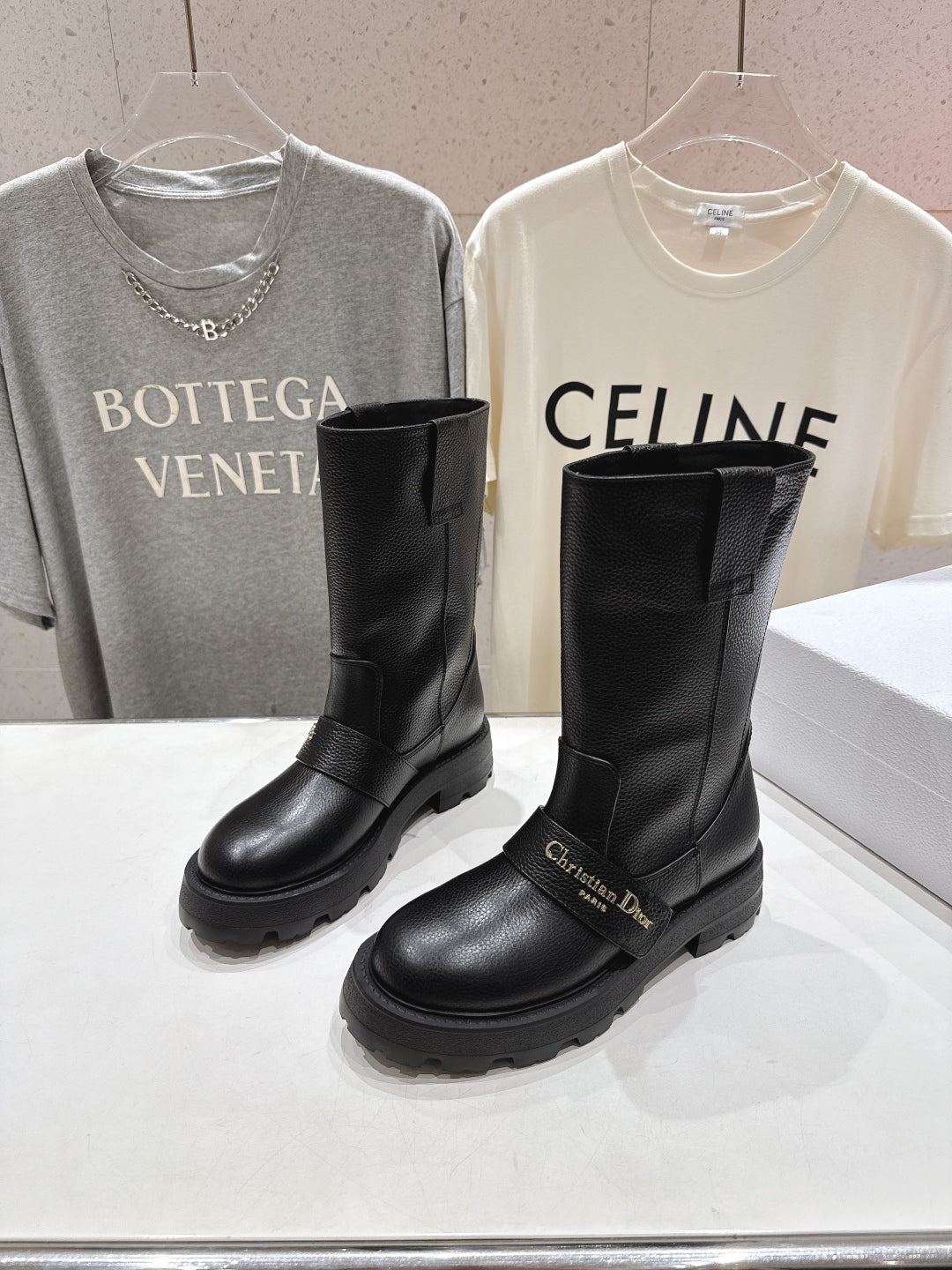 CD D-Quest Boot 35mm Black Grained Calfskin 492054