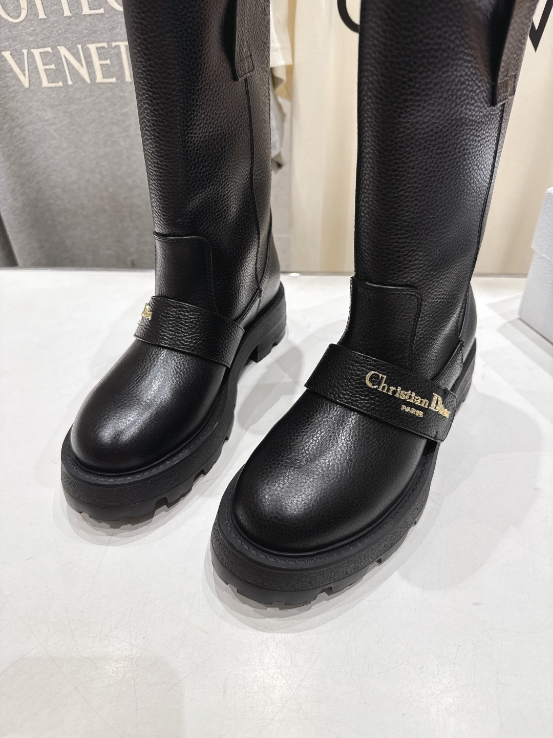 CD D-Quest Boot 35mm Black Grained Calfskin 492054