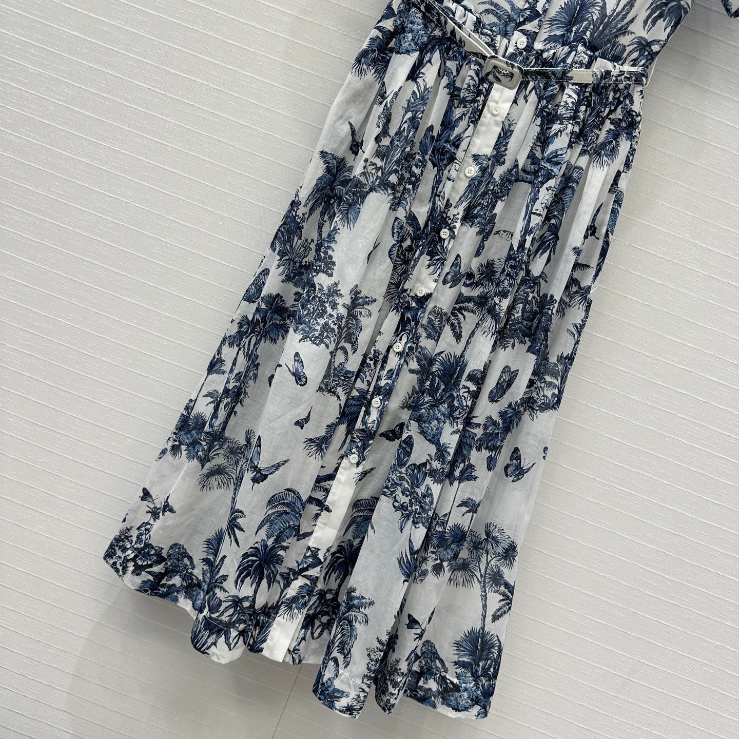 CD Dioriviera Mid-Length Shirtdress White Blue Cotton Muslin