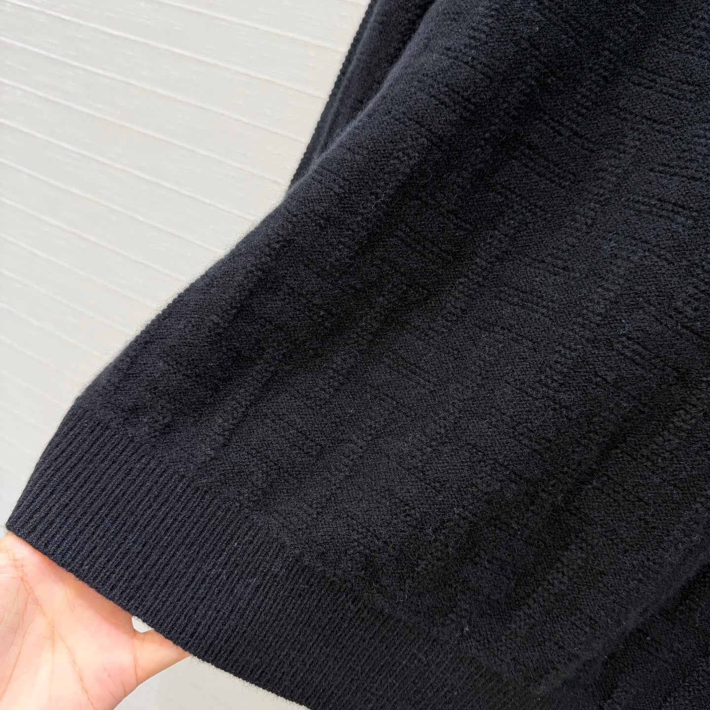 HM Jacquard Pullover Knit Sweater Black Cashmere 402941