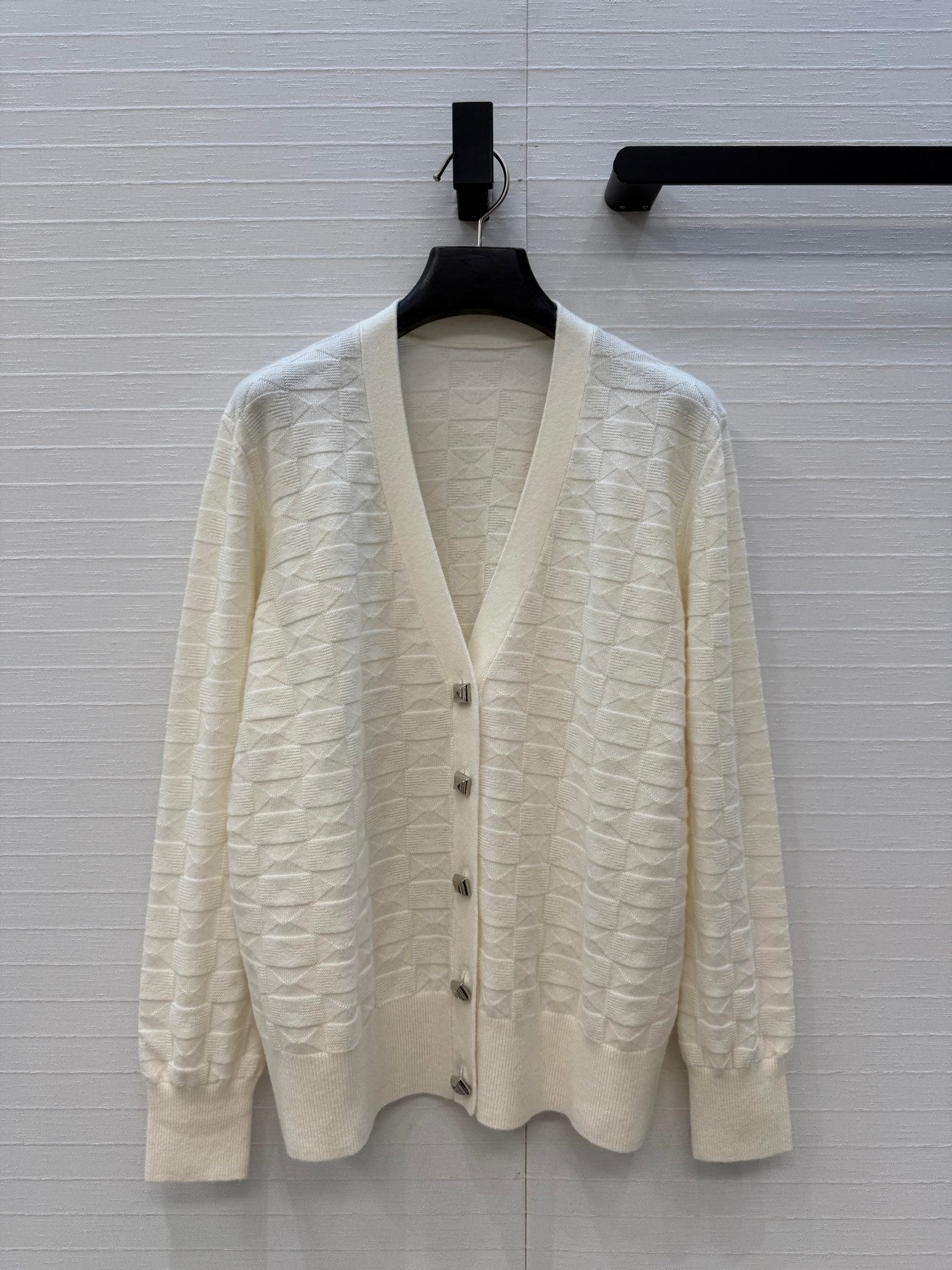 HM Monogram Toweling Cardigan Cream Cashmere 402934