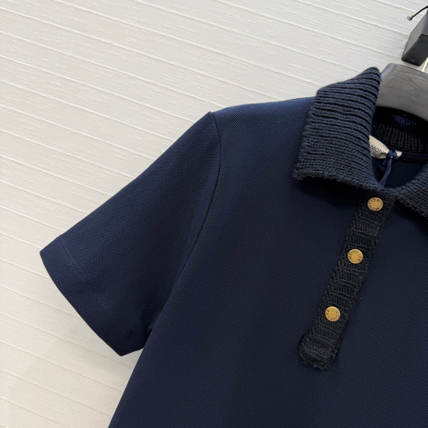 Moncler 26s Piqué Polo Dress Navy Blue Cotton 402928
