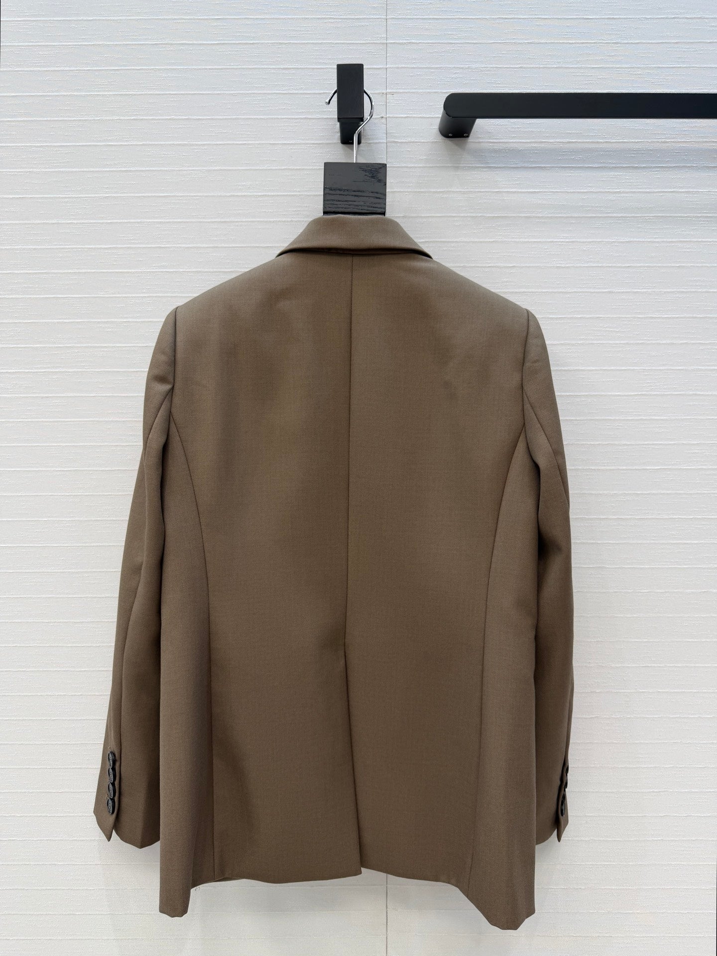 YSL Single-Breasted Jacket Taupe Wool 402919