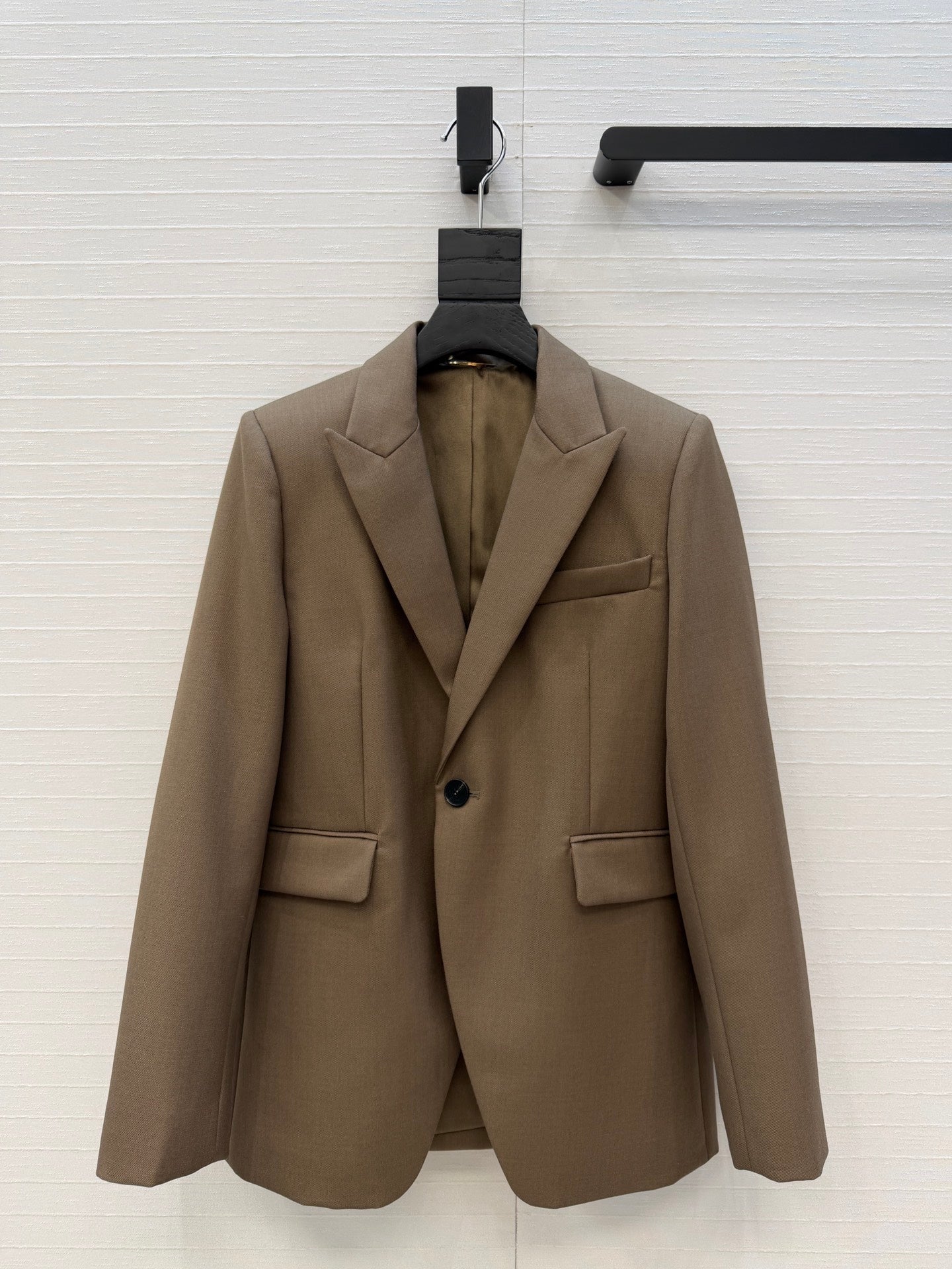 YSL Single-Breasted Jacket Taupe Wool 402919