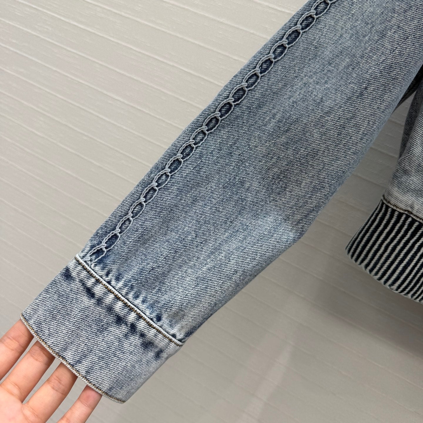 CC 26s Jacket With Cable Knit Embroidery Wash Blue Denim 402912
