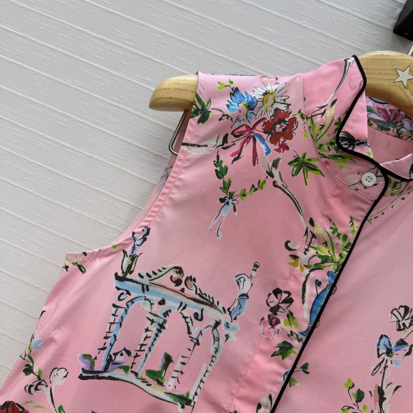 CD 26s Dioriviera Short Flared Dress Pink Cotton 402892