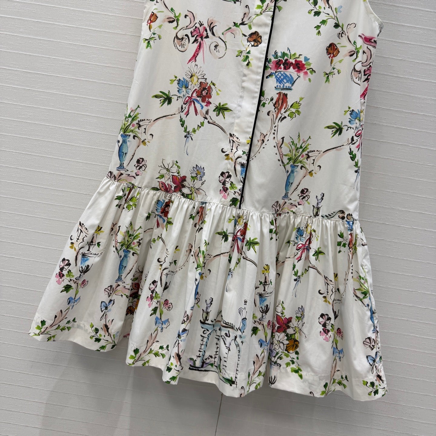 CD 26s Dioriviera Short Flared Dress White Cotton 402894