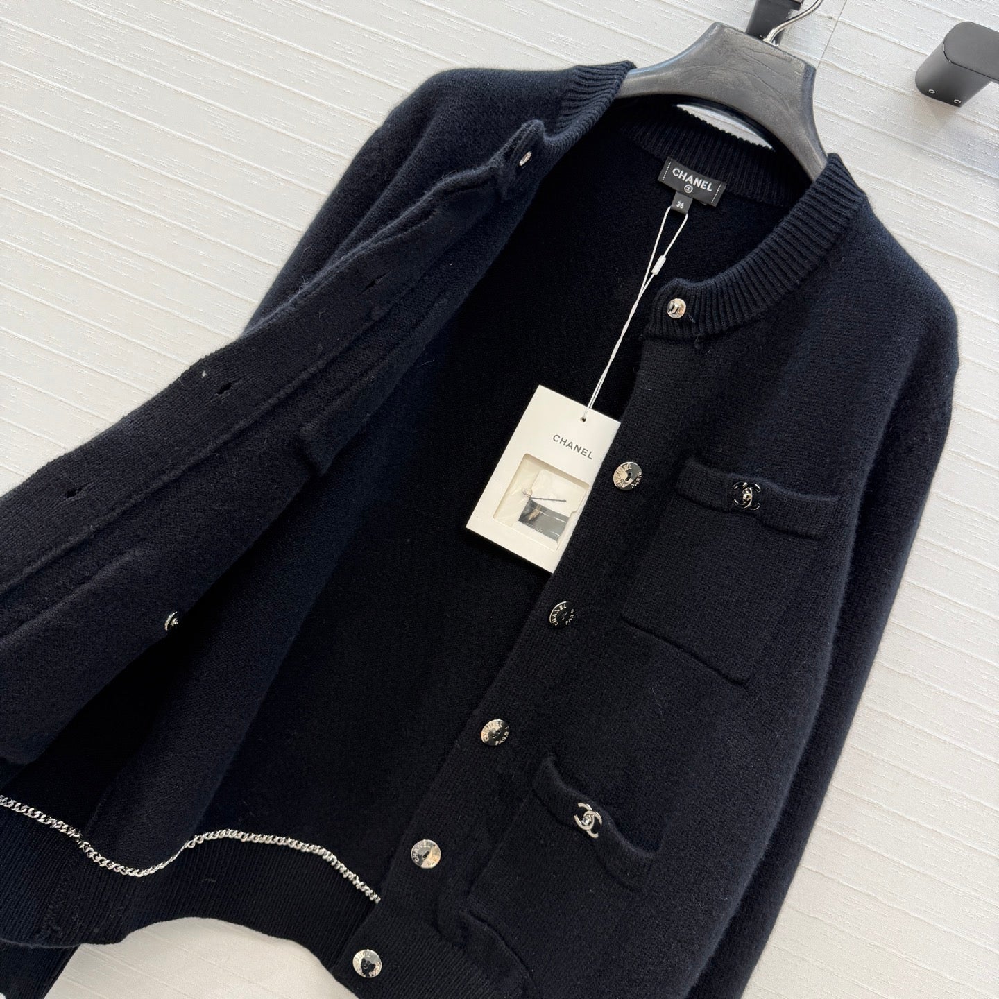 CC FW 26s Cardigan Black Cashmere Wool 414705