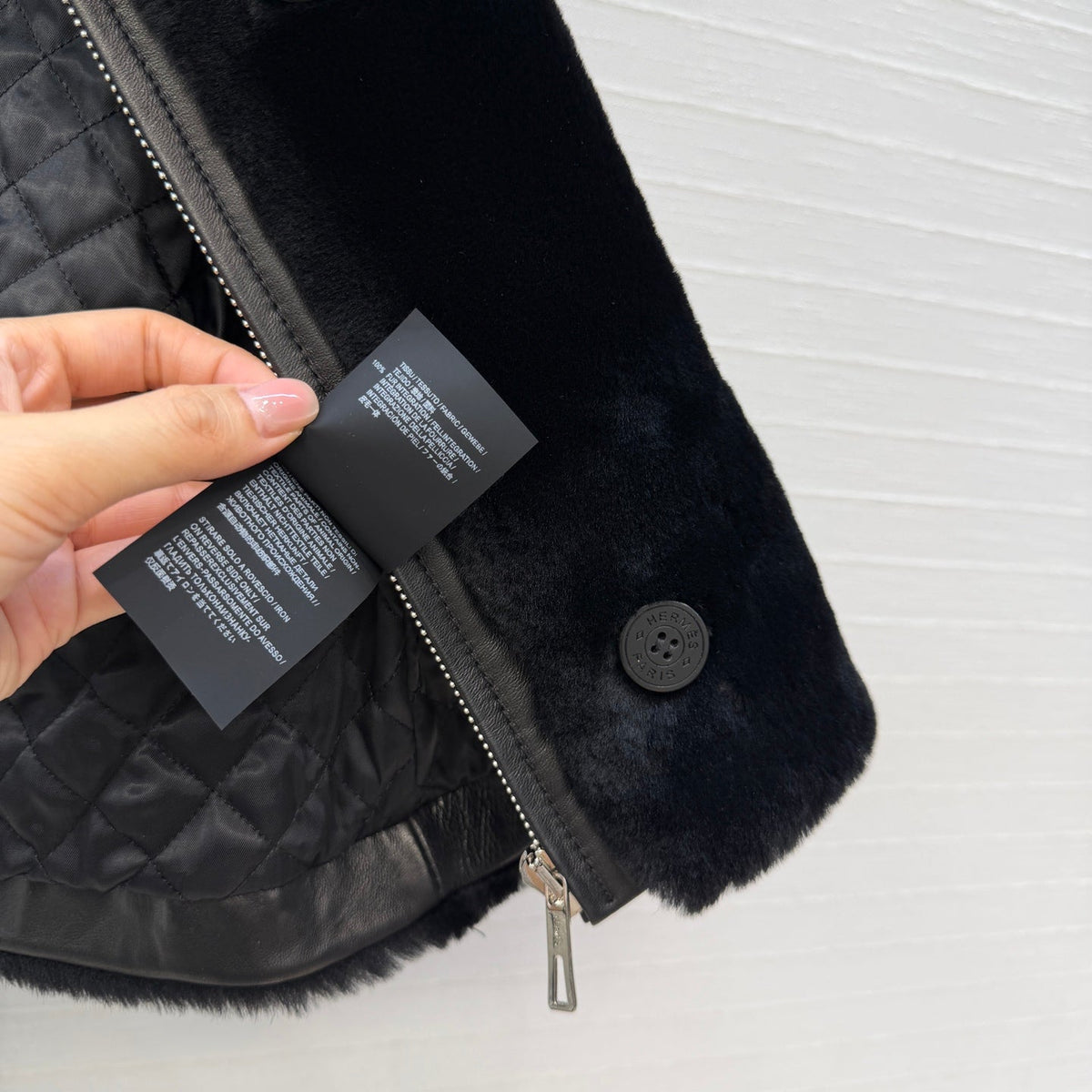 HM 26 Shearling Vest Black Leather 428601