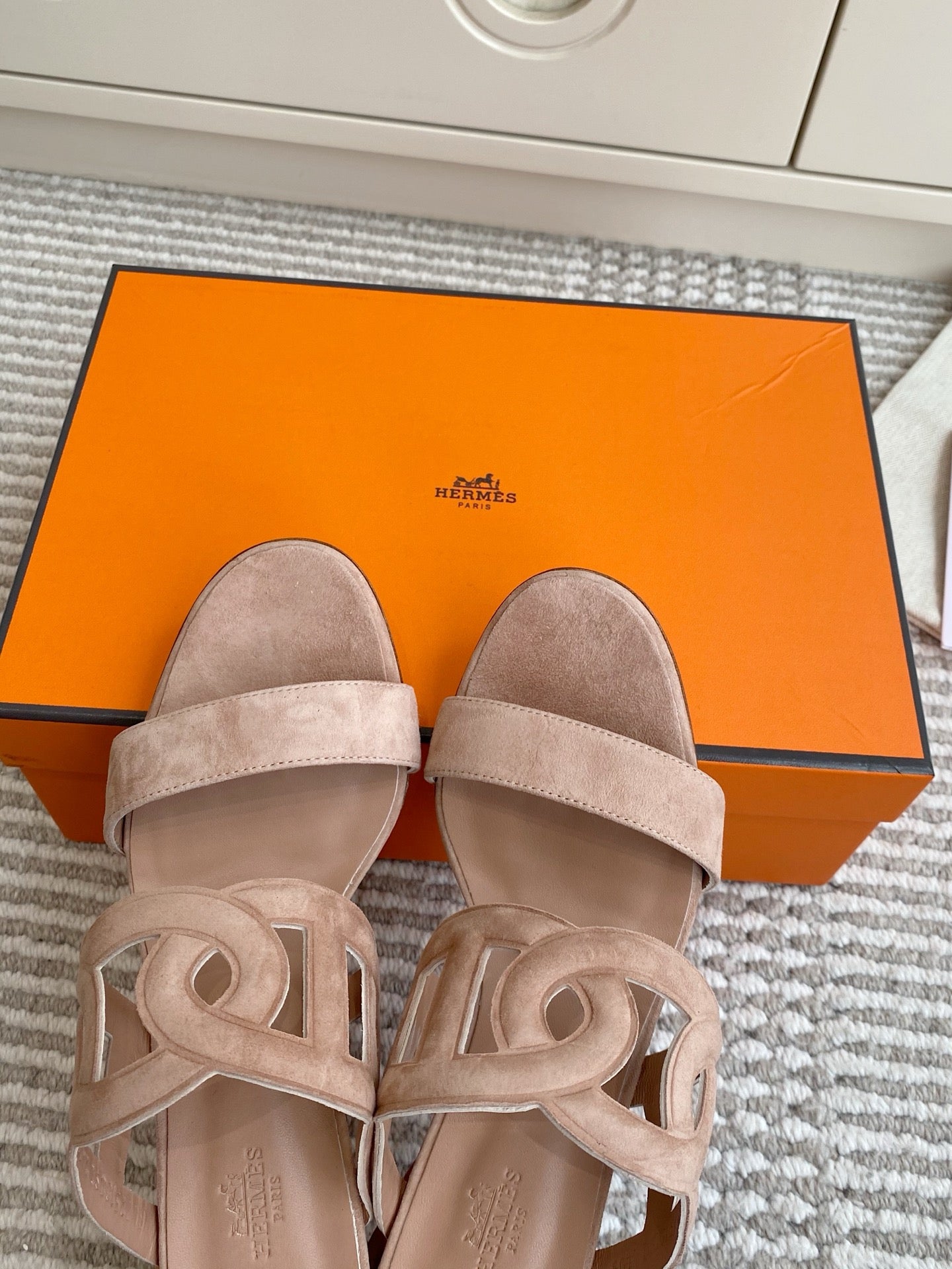 HM Lipari Sandal 7cm Light Khahi Suede 776539
