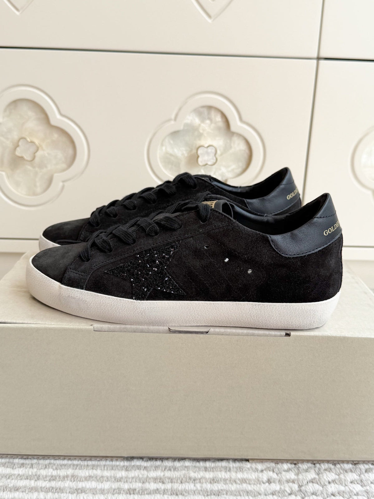 GGDB Sneakers Black Suede Glitter Star 122361