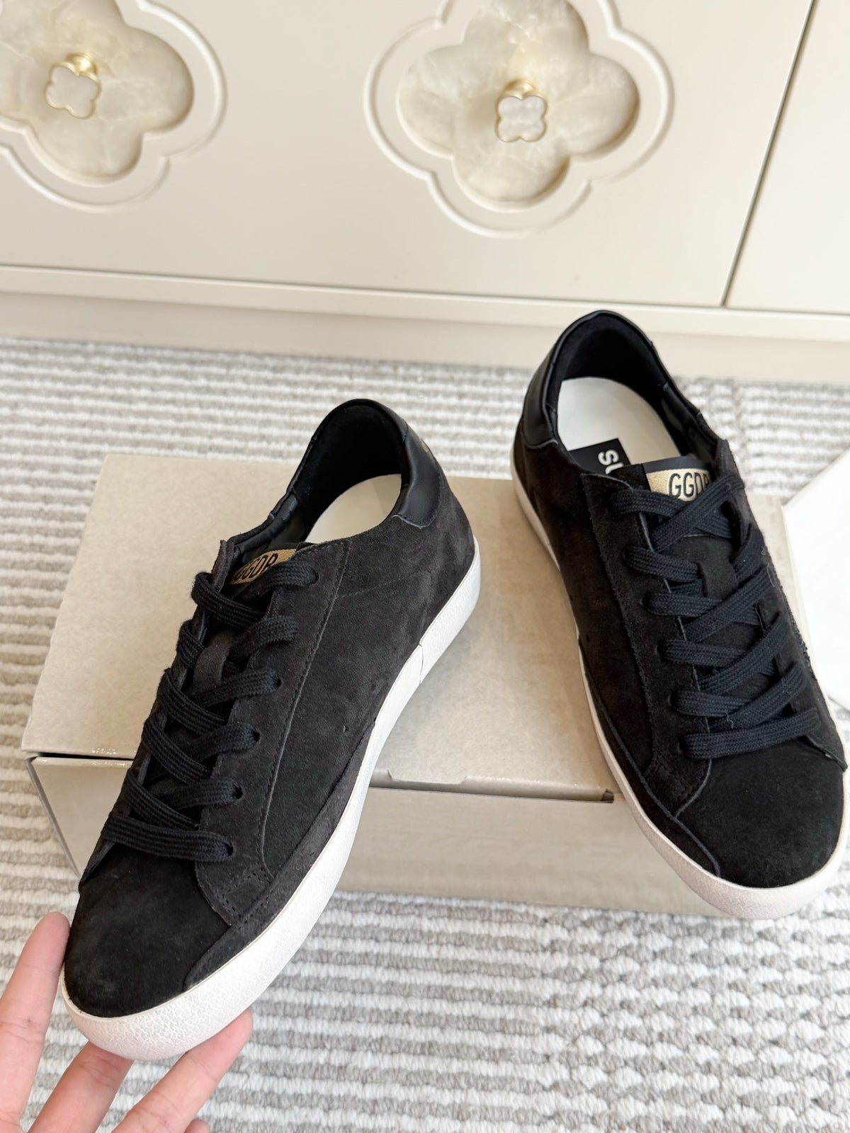 GGDB Sneakers Black Suede Glitter Star 122361