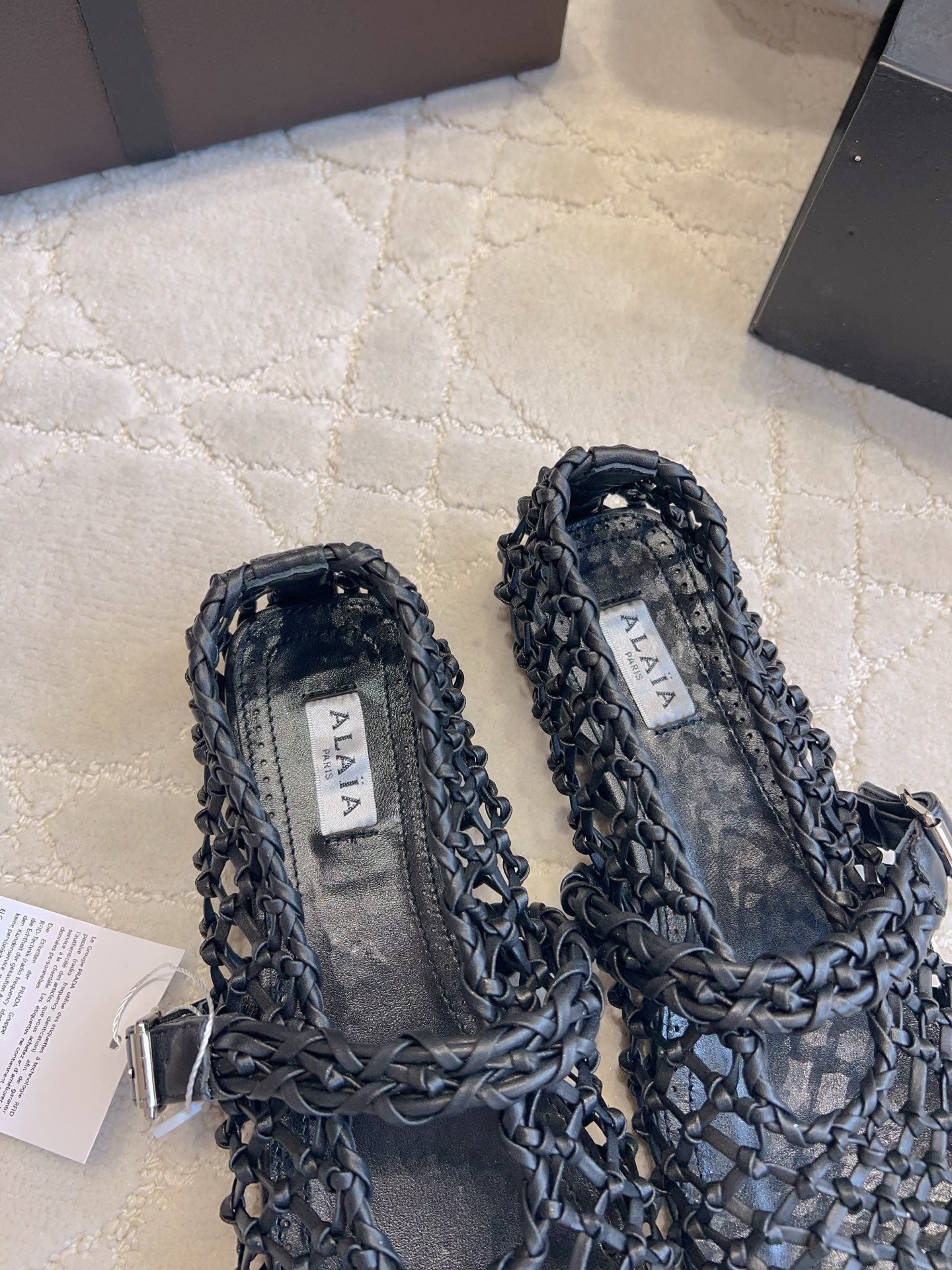 Alaïa Fishnet Ballet Flats Black Sheepskin 851455
