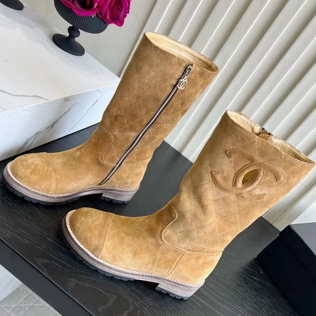 Chanel 2026 Quilted Boots Suede Cowhide 977207