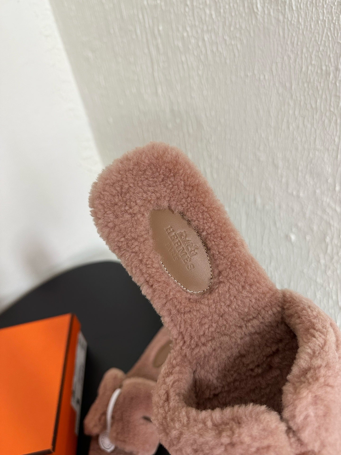 HM Oran Sandal Light Beige Pink Wool Fleece 961013