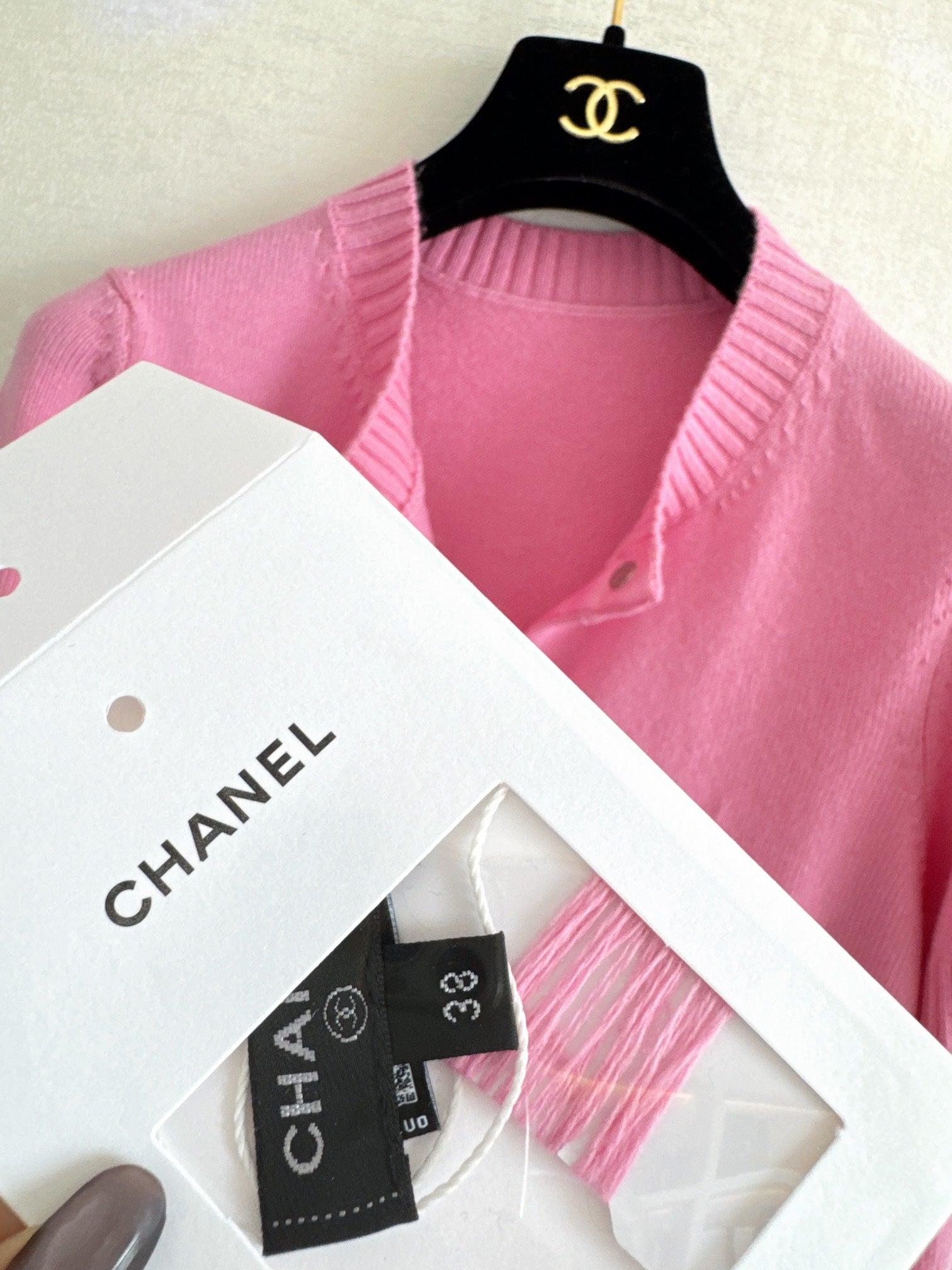 CC 25 Button Cardigan in Pink Wool 278149