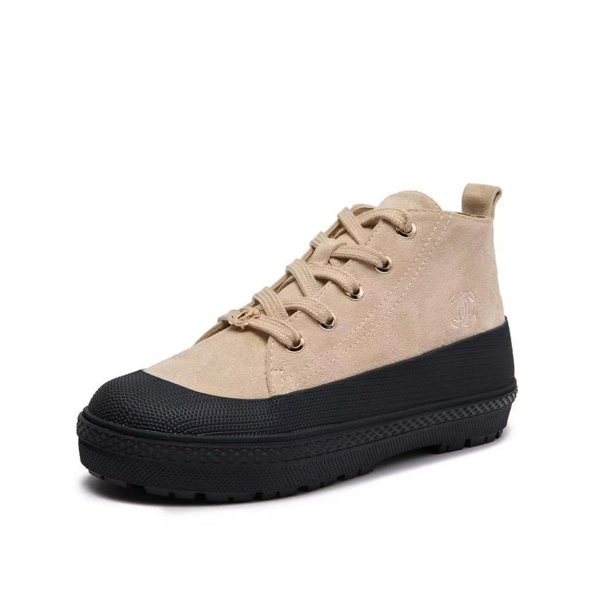 Chanel 26s Mid Sneakers Beige Suede 168232