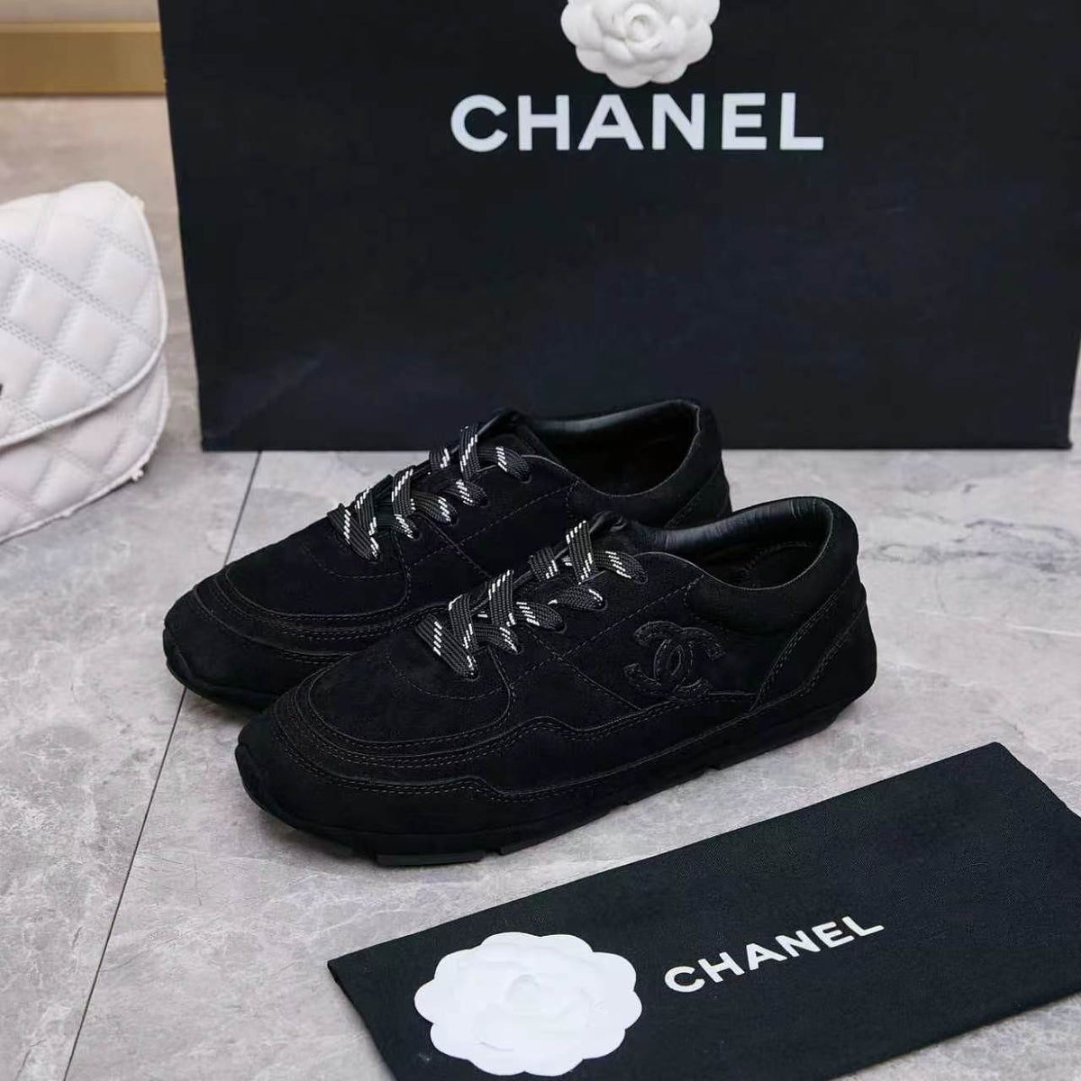 Chanel 26s Sneakers Black Suede 168246