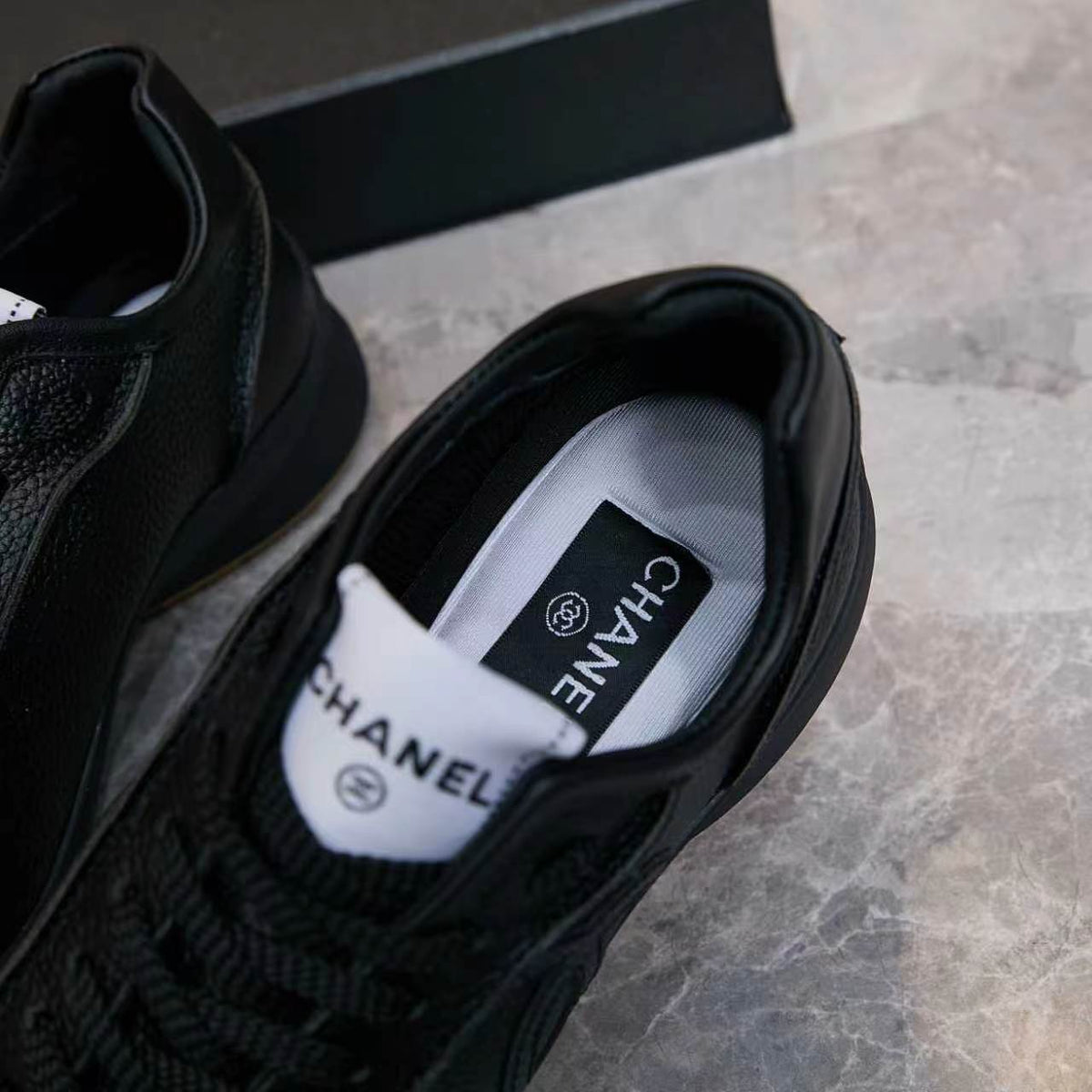 Chanel 26s Sneakers Black Leather 168241