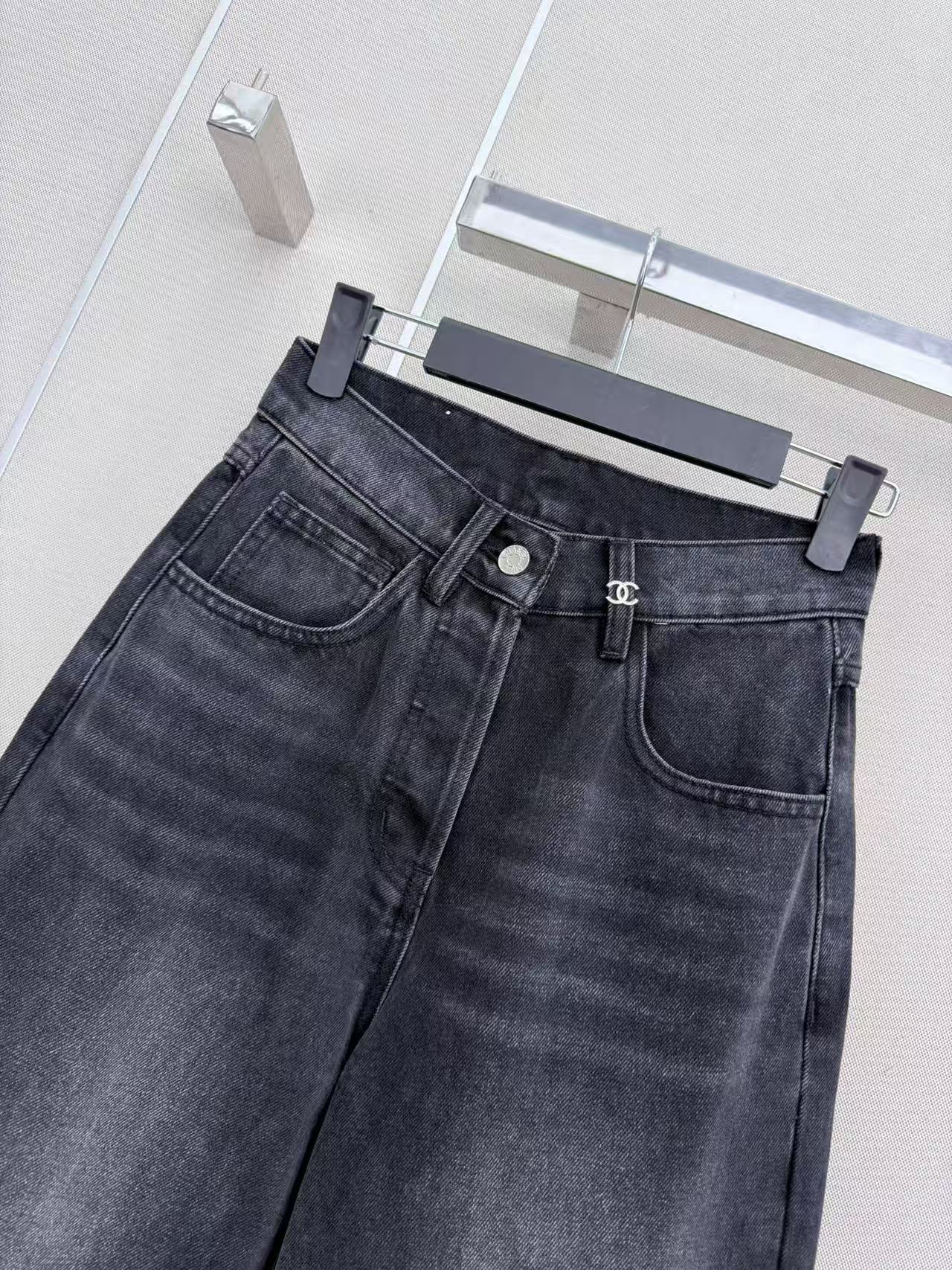 CC 26s Wide-Leg Pants Dark Grey Denim 407865