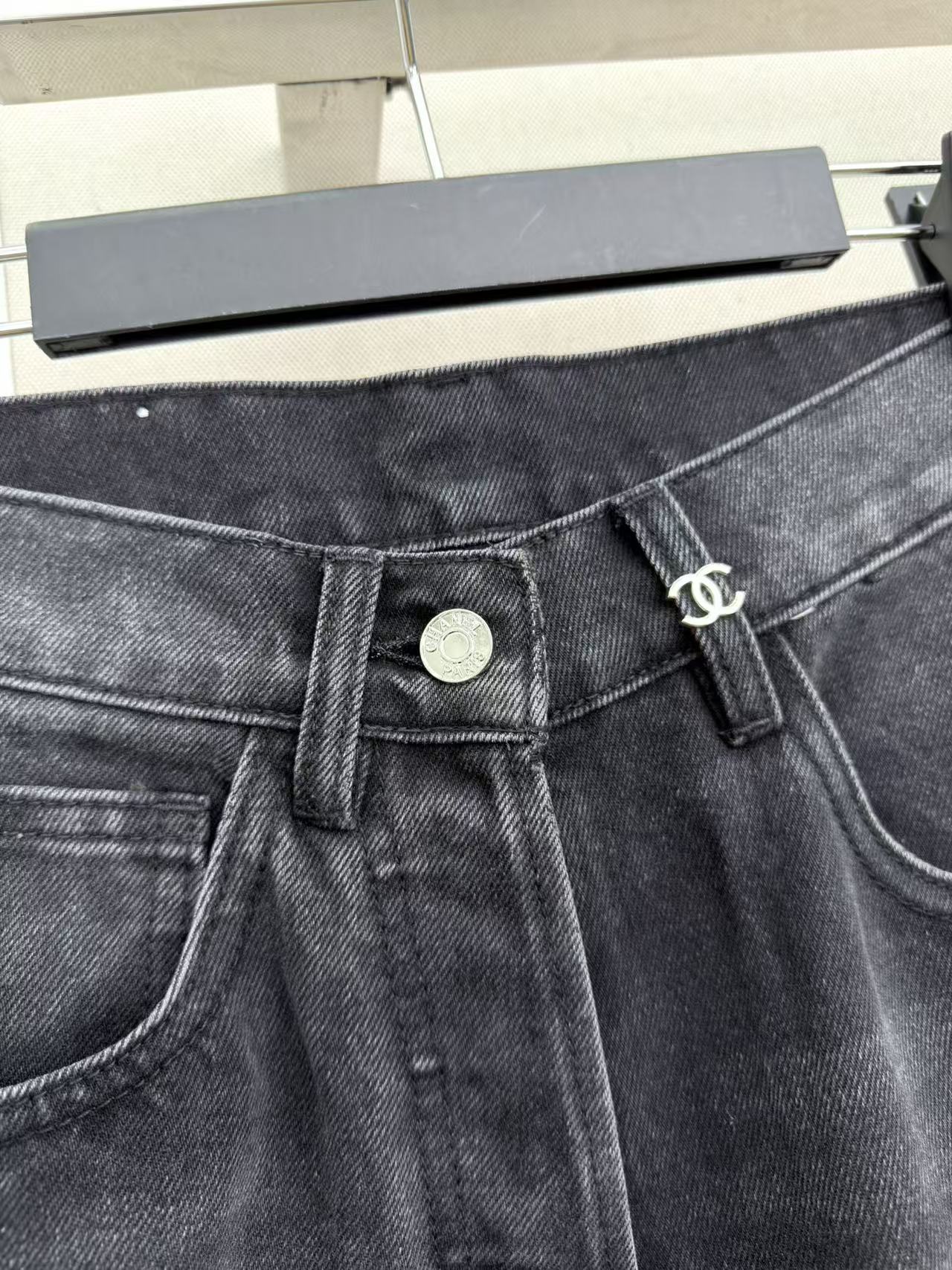 CC 26s Wide-Leg Pants Dark Grey Denim 407865