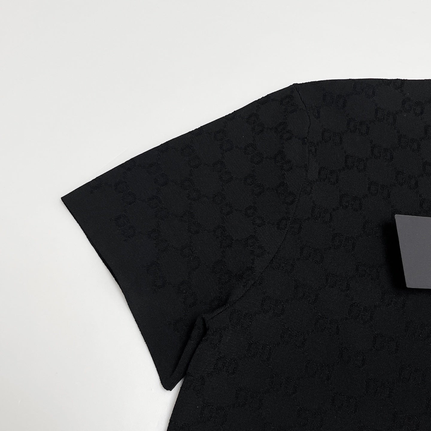 GG Jacquard Fabric T-shirt Black Cotton 394290