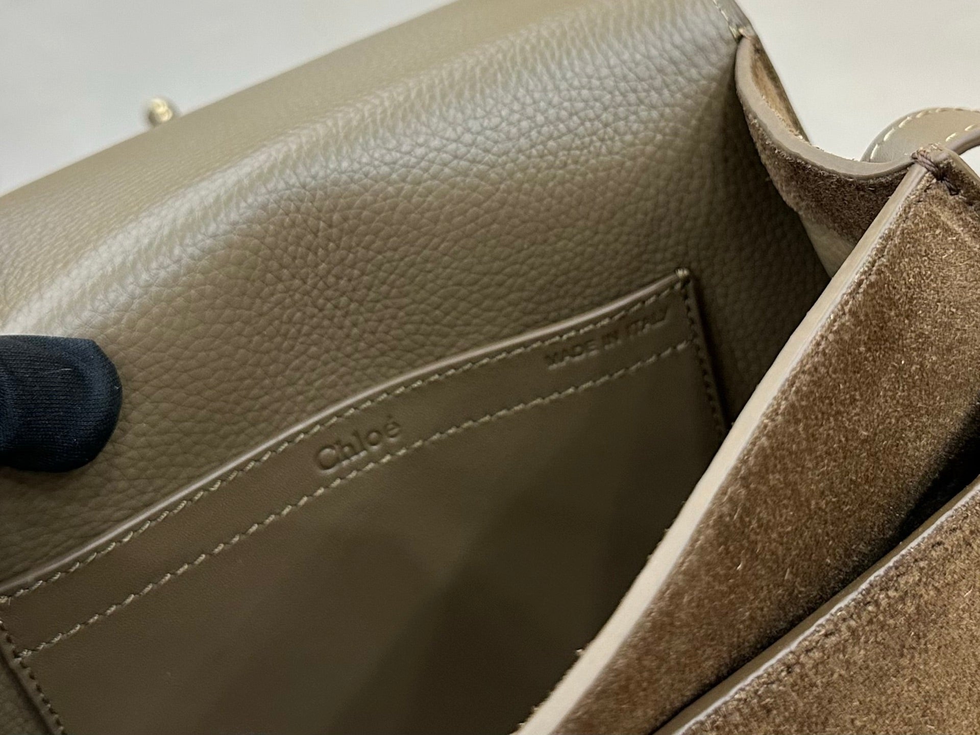 Chloe Marcie Saddle Bag Taupe Suede 281232