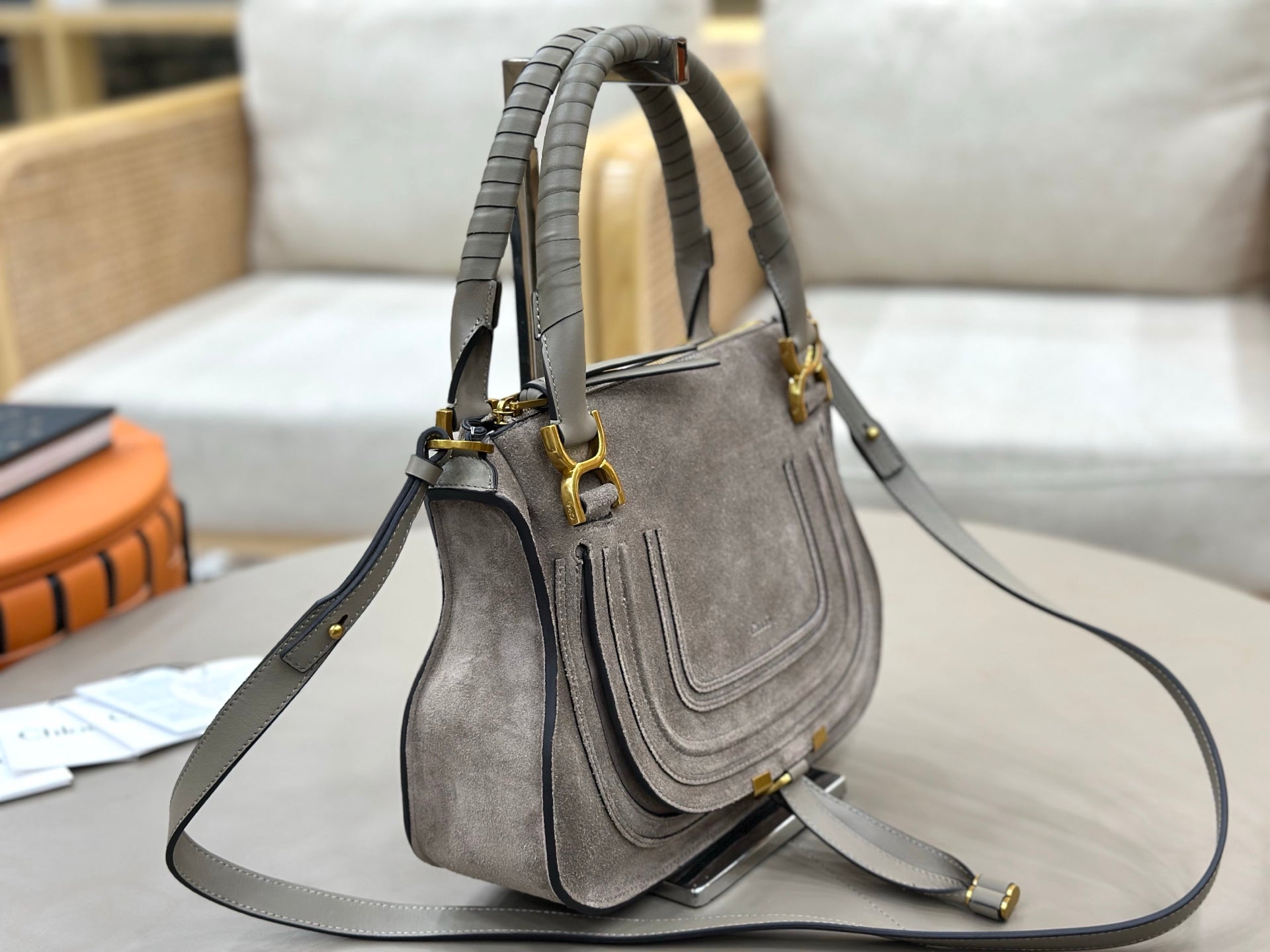 Chloe Small Marcie Bag Grey Suede 281267
