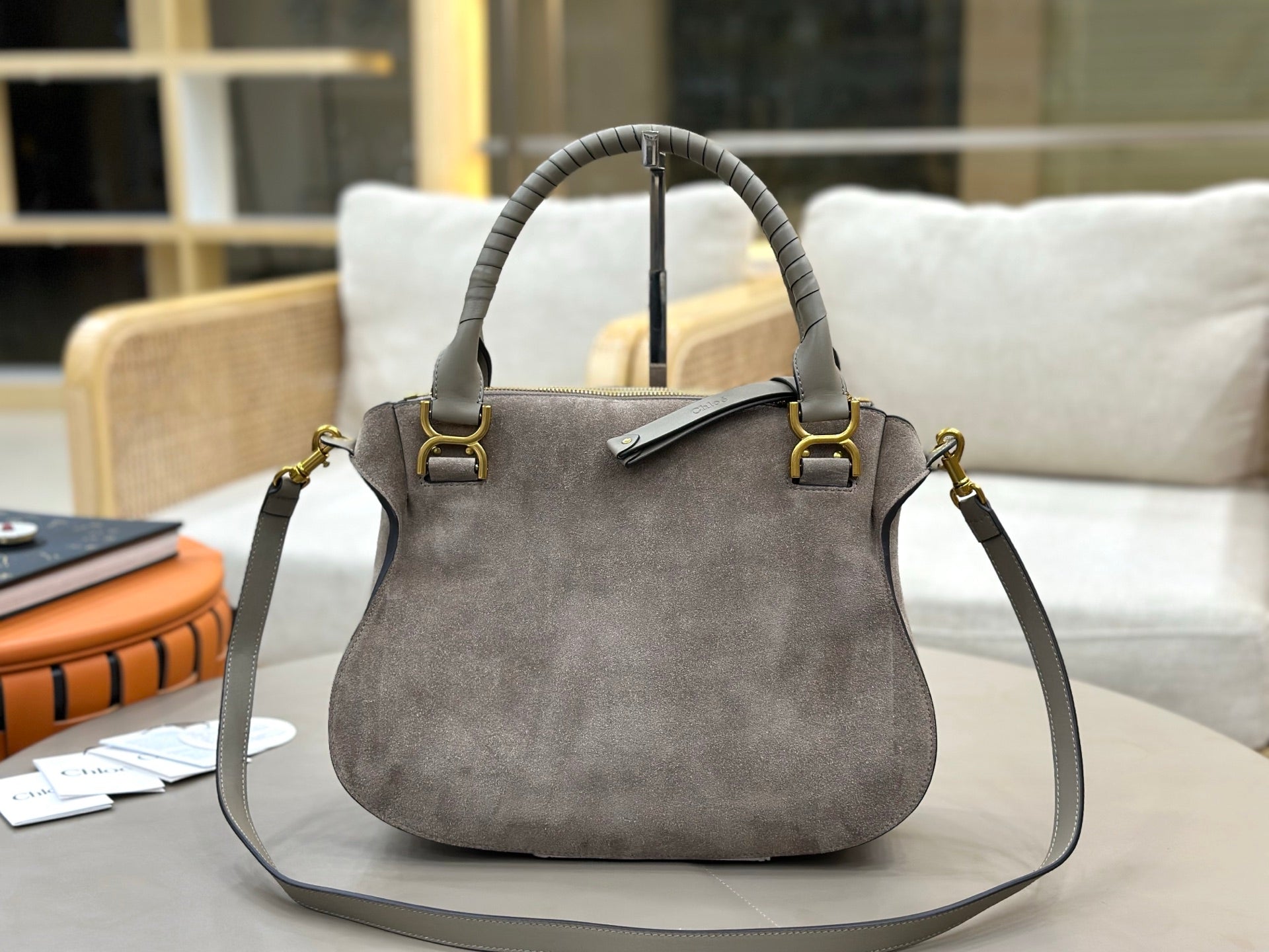 Chloe Marcie Bag Grey Suede 281265