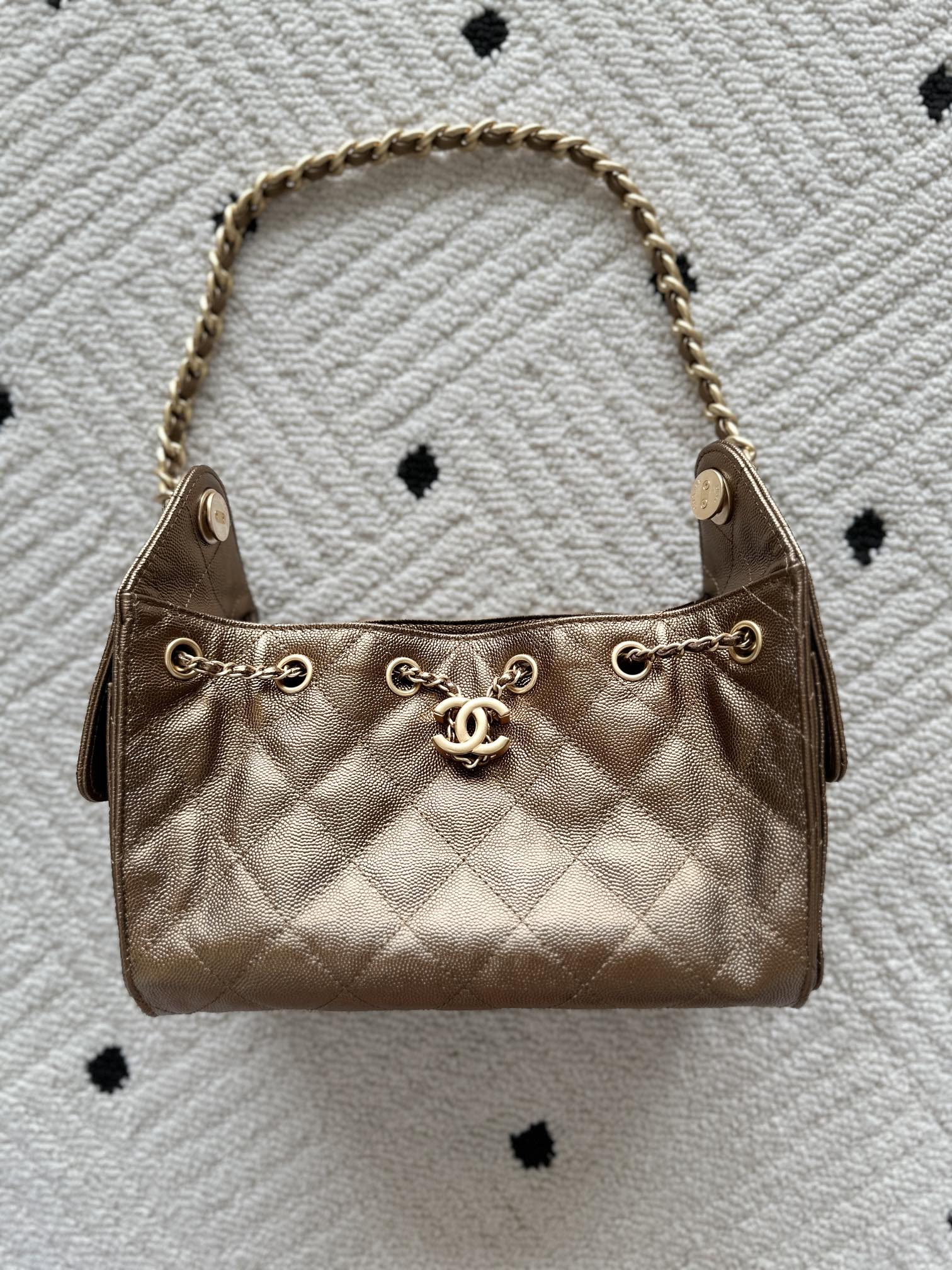 Chanel 25 Hobo Bag 22cm Bronze Calfskin