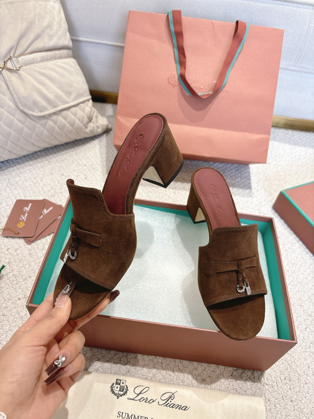 LP 25C Summer Charms Mules 55MM Brown Suede 215029