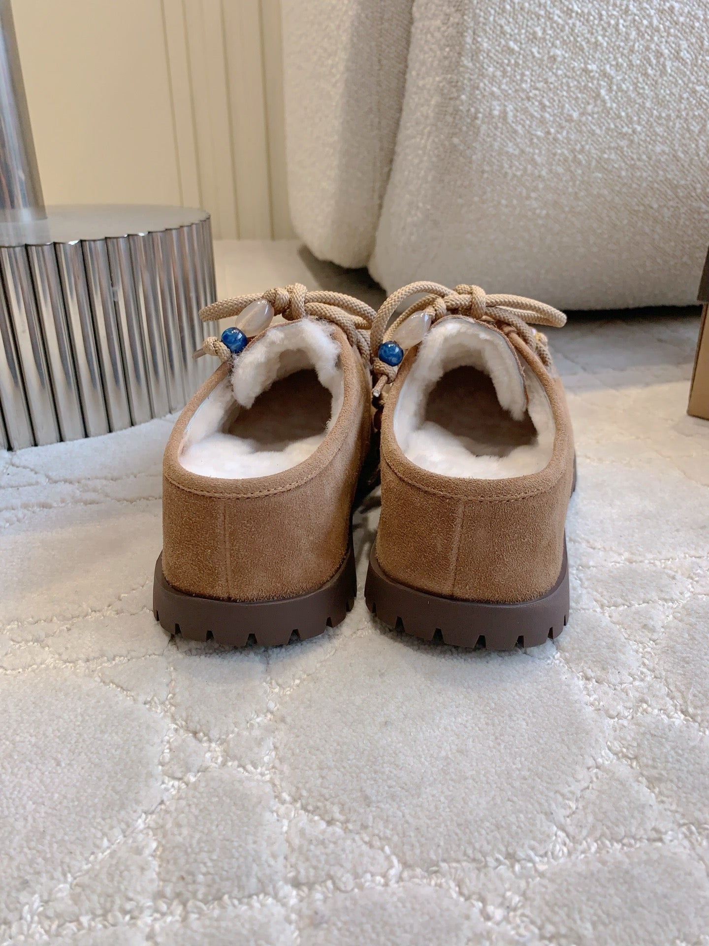 UGG Yupoo Loafers Beige Wool Suede 516910