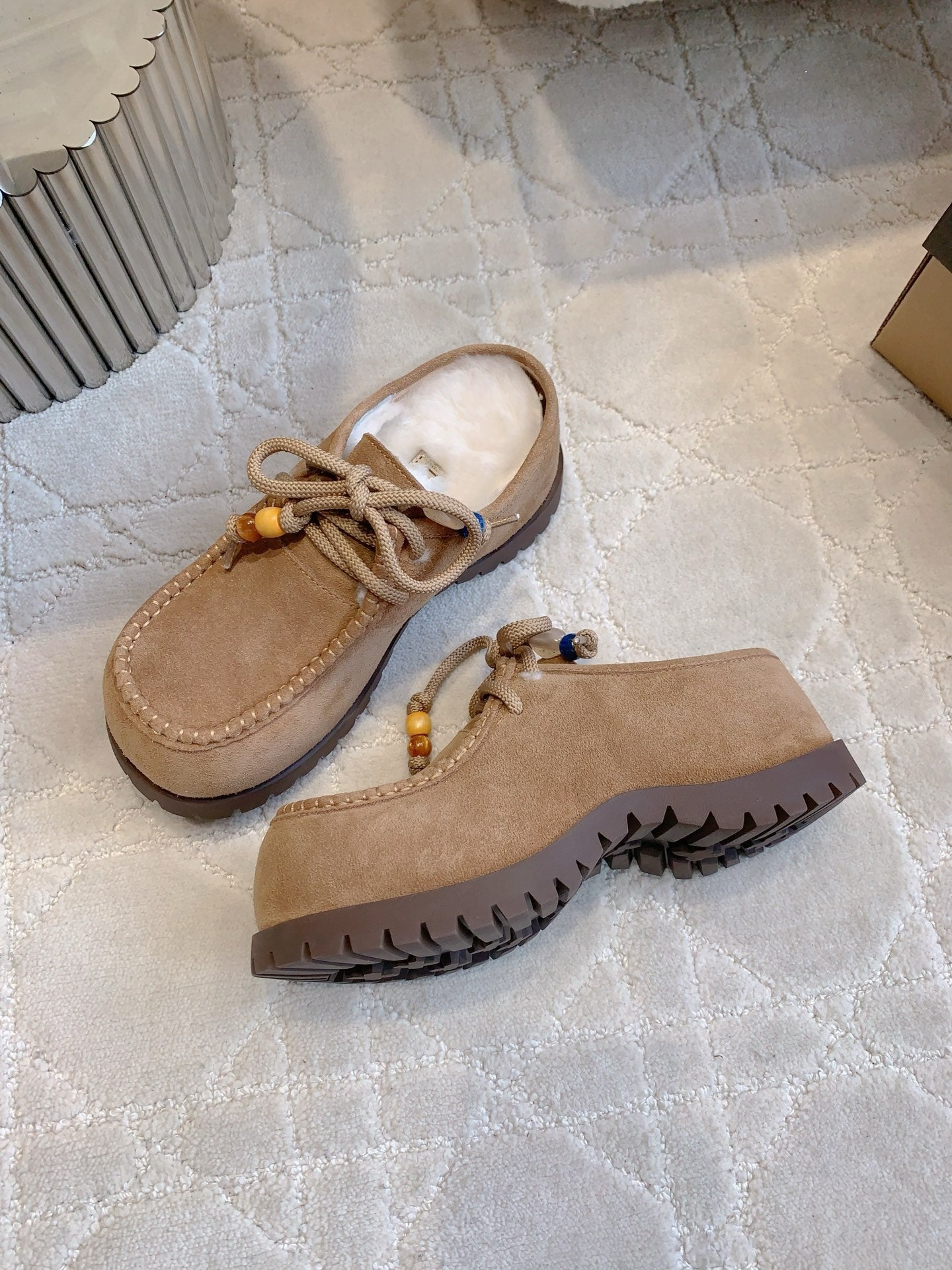 UGG Yupoo Loafers Beige Wool Suede 516910