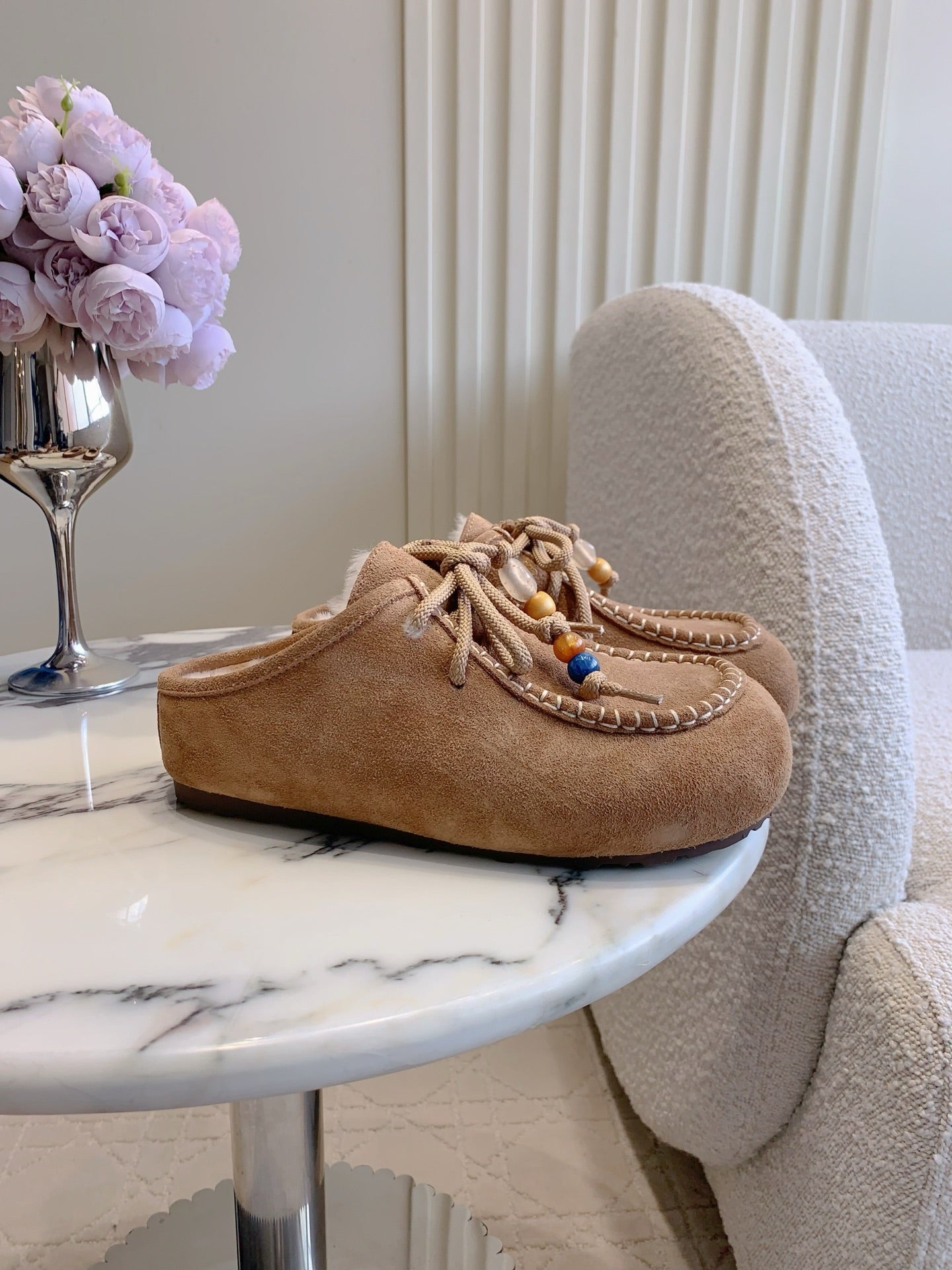 UGG Yupoo Loafers Caramel Wool Suede 516908