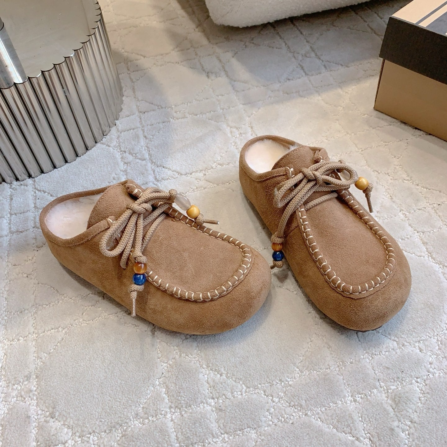 UGG Yupoo Loafers Caramel Wool Suede 516908