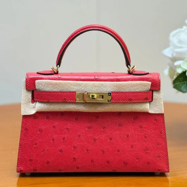 Hermes 2026 Mini Kelly Bag 19cm Ostrich Leather 284449