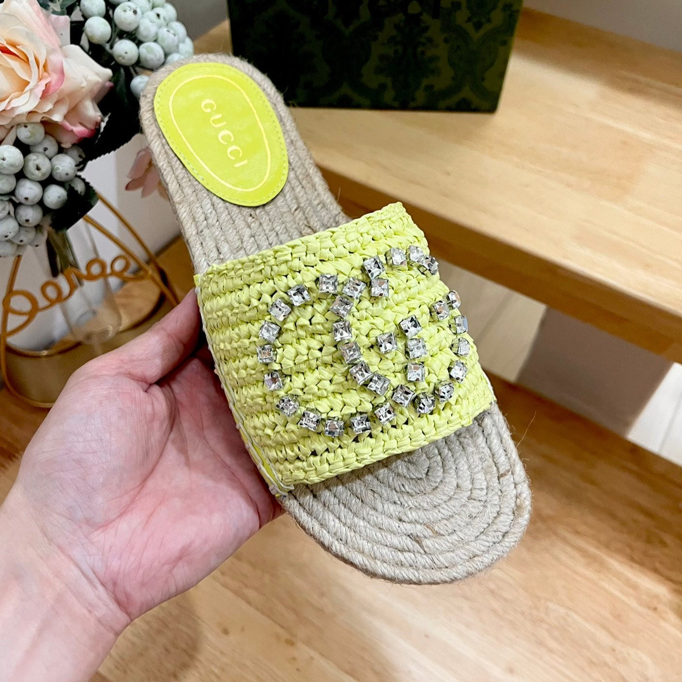 GG Casual Style Logo Sandals Yellow