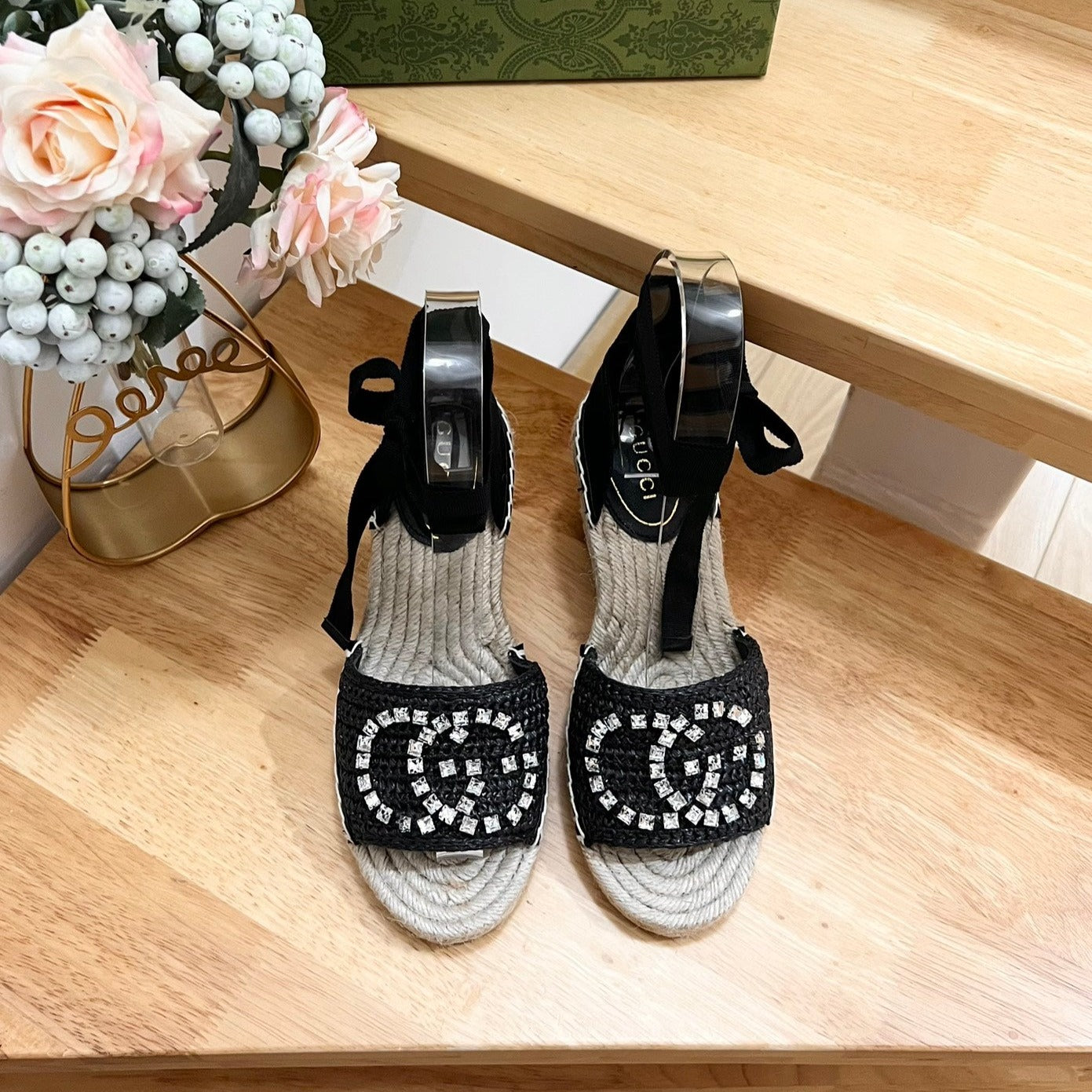 GG Women High Sandal Shoes Black