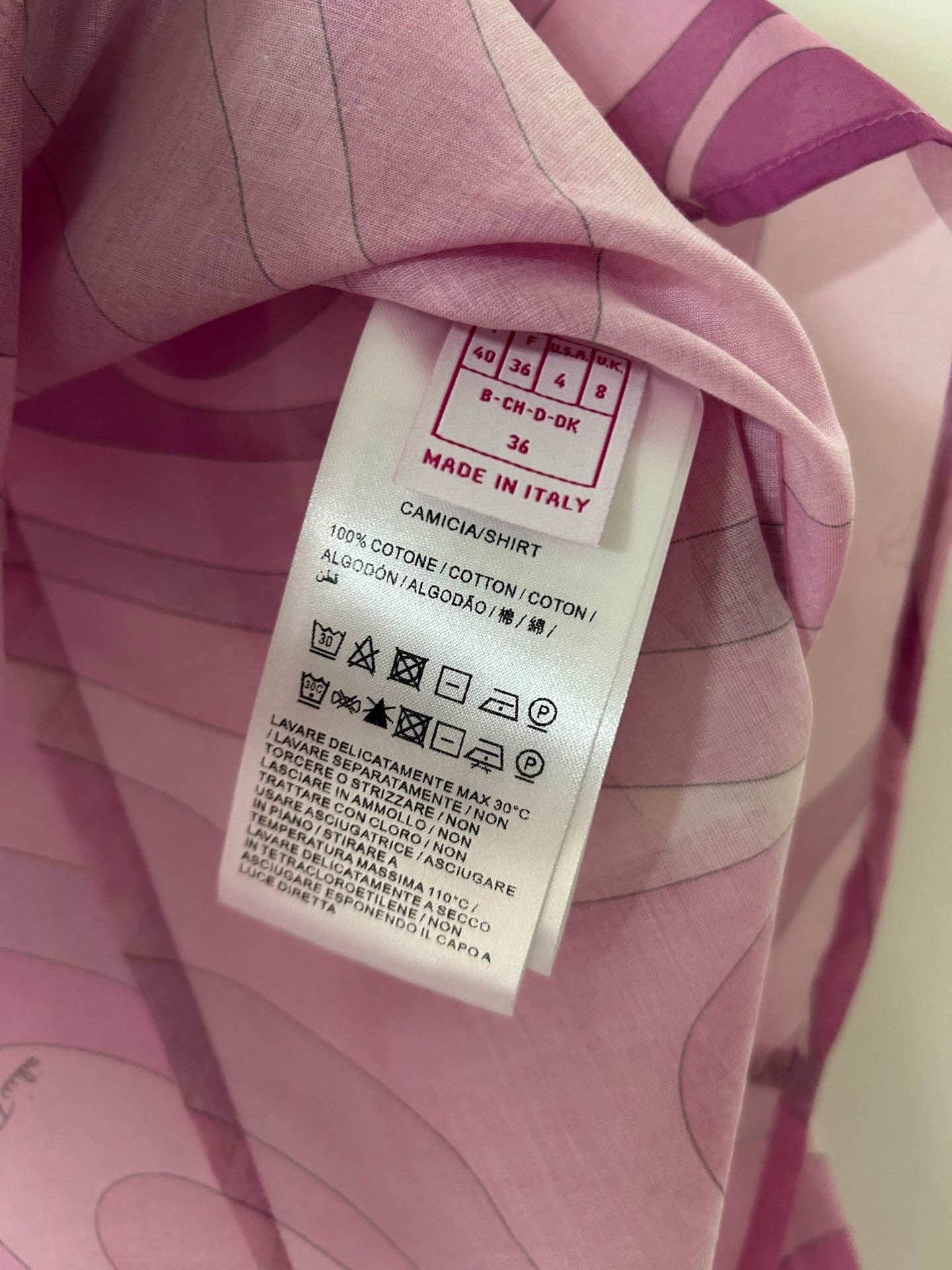 Pucci 26s Stella-Print Silk Shirt Hot Pink Silk 391091