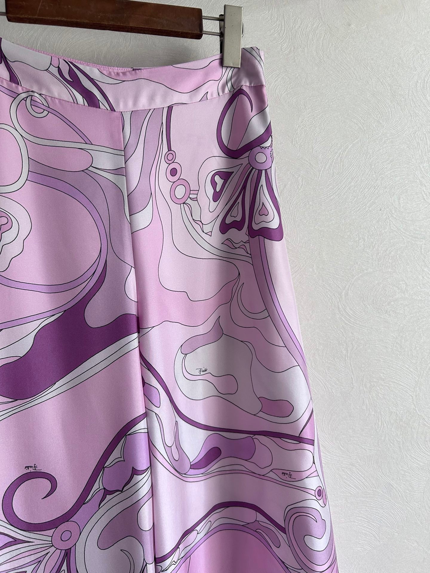 Pucci 26s Stella-Print Silk Pant Light Pink Silk 391066