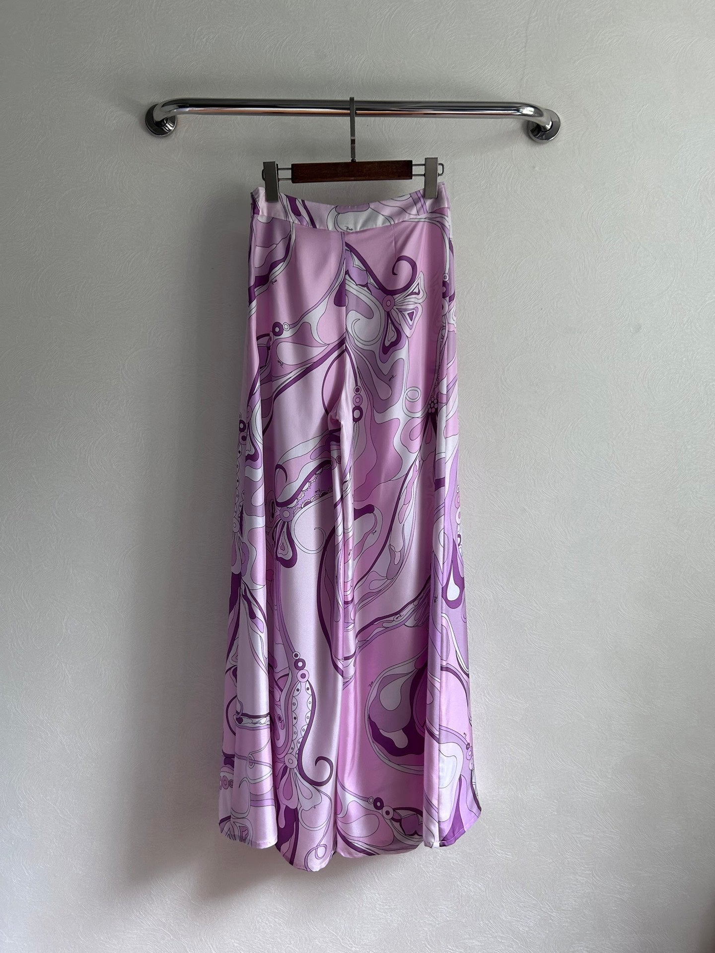 Pucci 26s Stella-Print Silk Pant Light Pink Silk 391066