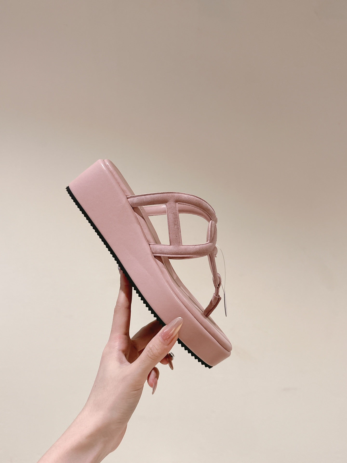HM Gipsy Sandals 50mm Pink Sheepskin 484749