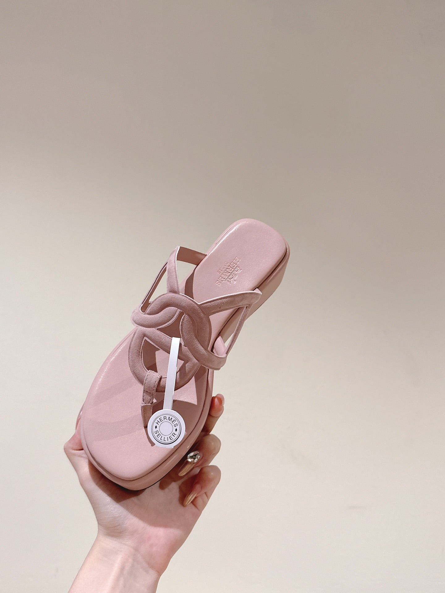 HM Gipsy Sandals 50mm Pink Sheepskin 484749