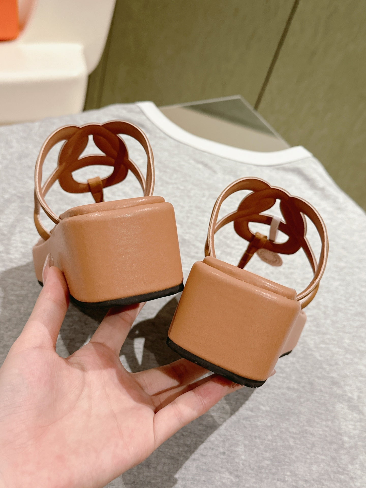 HM Gipsy Sandals 50mm Light muted browns Sheepskin 484752