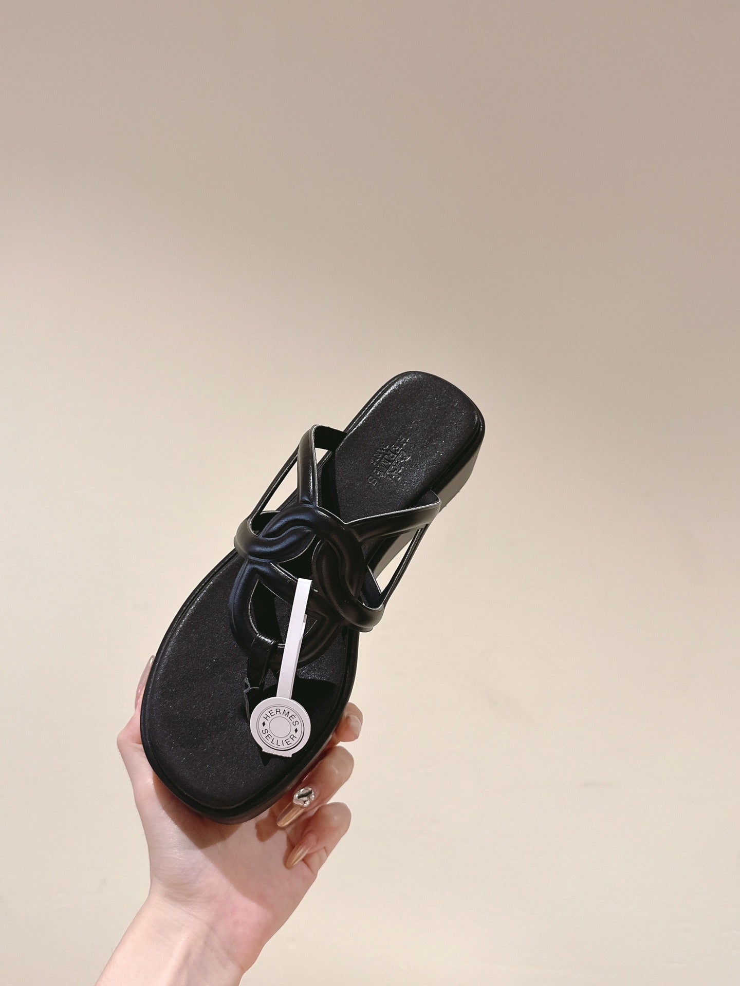 HM Gipsy Sandals 50mm Black Sheepskin 484753