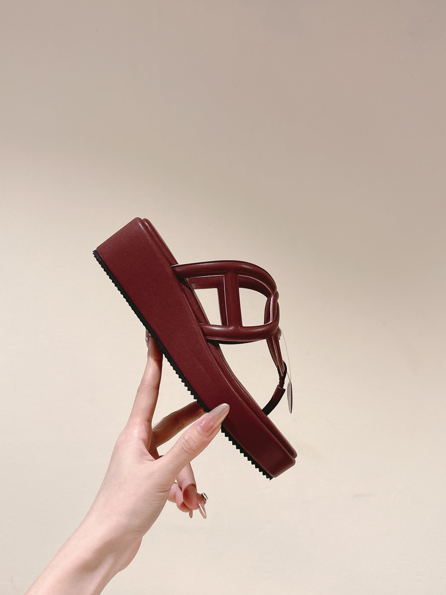 HM Gipsy Sandals 50mm Reddish-brown Sheepskin 484755