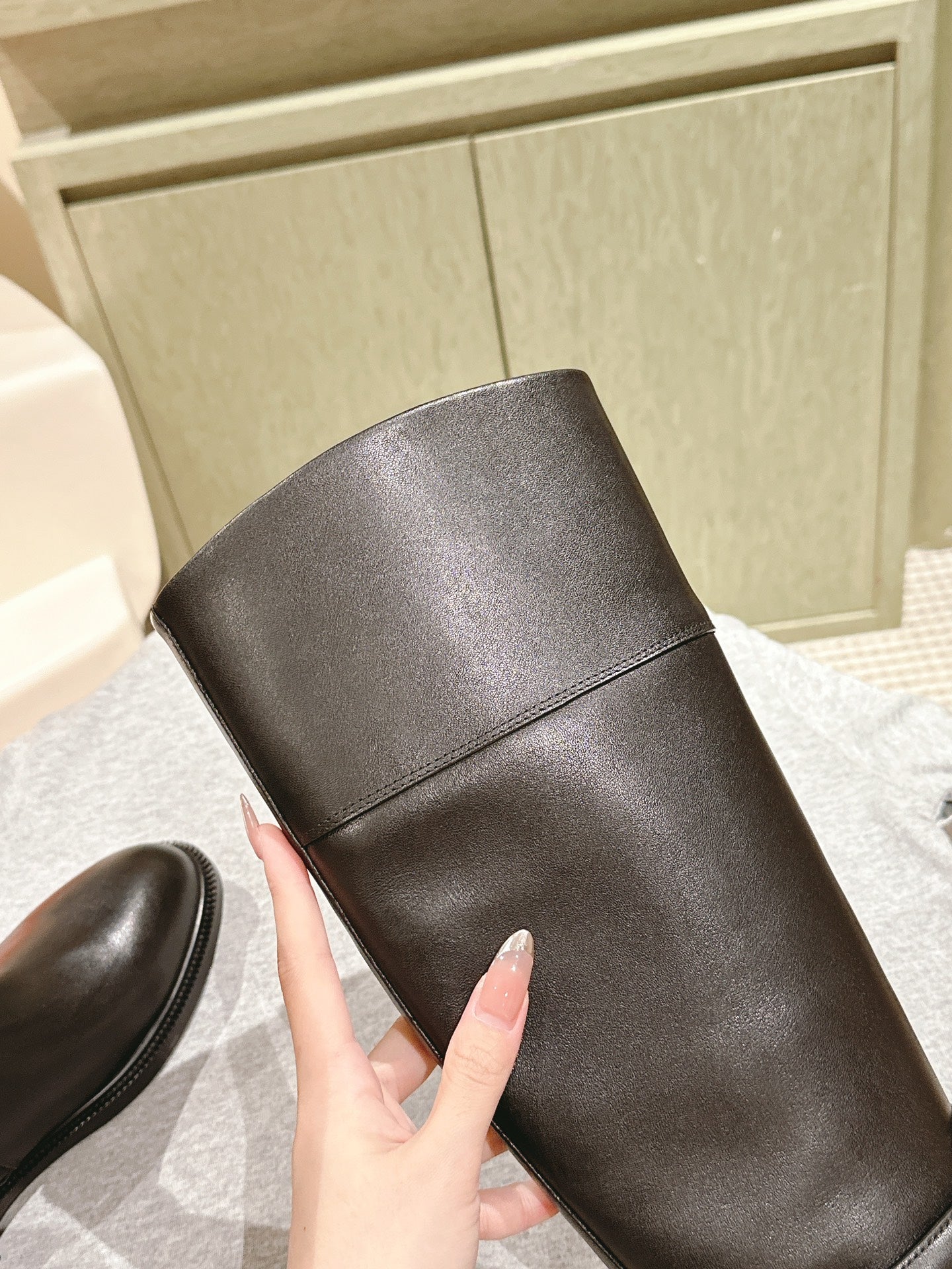 HM 24ss Kelly Martin Long Boots 35mm Black Cowhide 445504